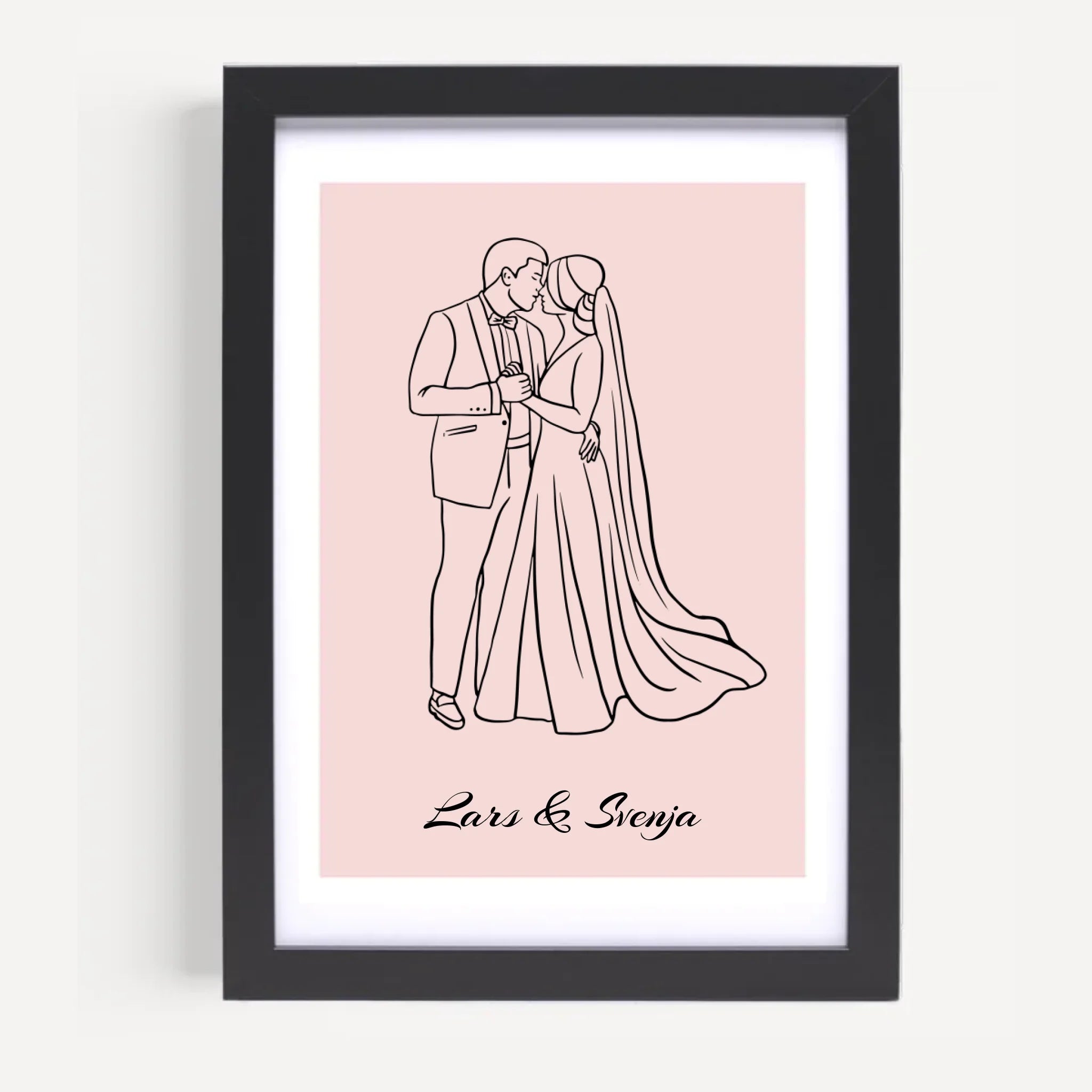 Hochzeitsgeschenk Linienposter Brautpaar personalisiert - Cantty