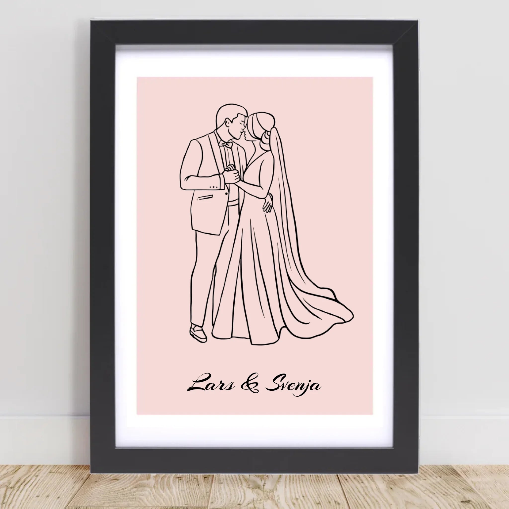 Hochzeitsgeschenk Linienposter Brautpaar personalisiert - Cantty