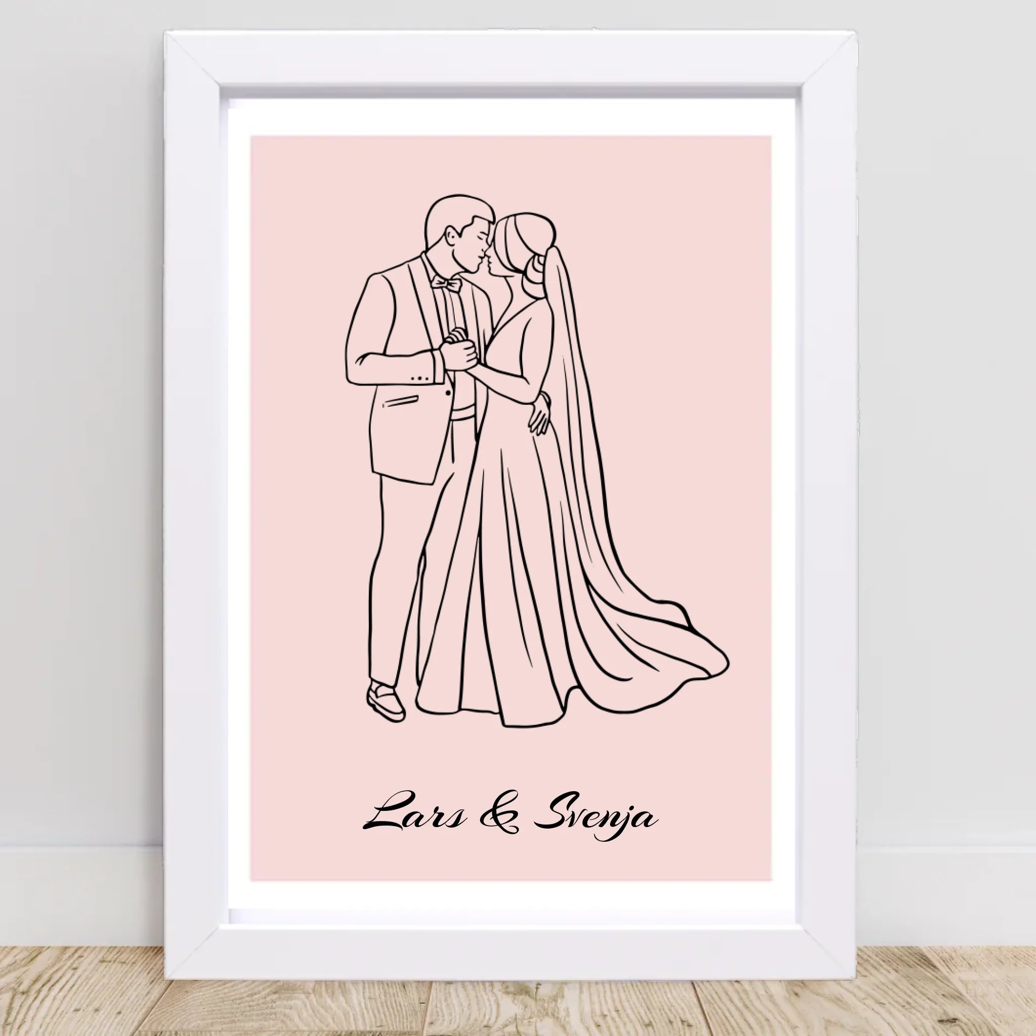 Hochzeitsgeschenk Linienposter Brautpaar personalisiert - Cantty