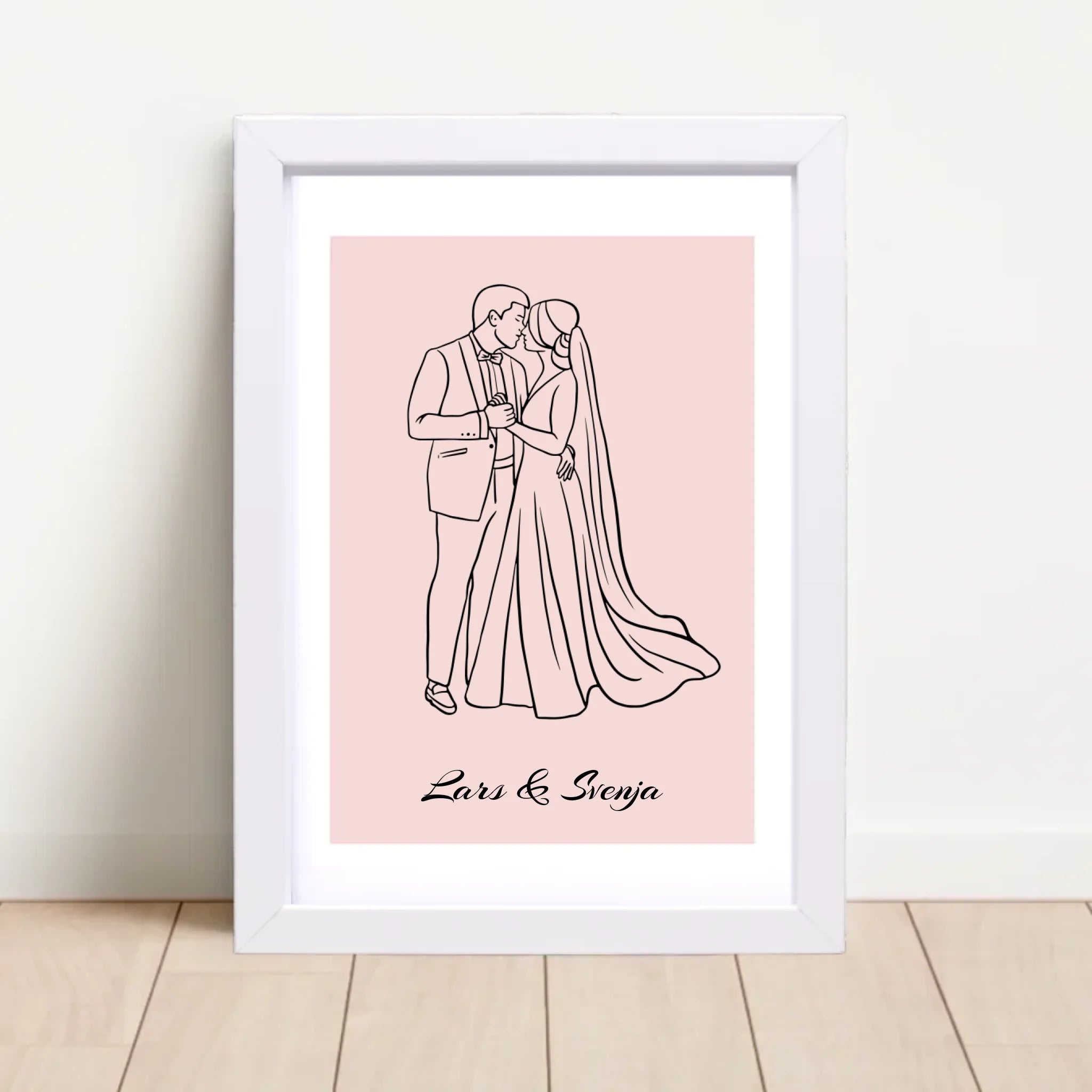 Hochzeitsgeschenk Linienposter Brautpaar personalisiert - Cantty
