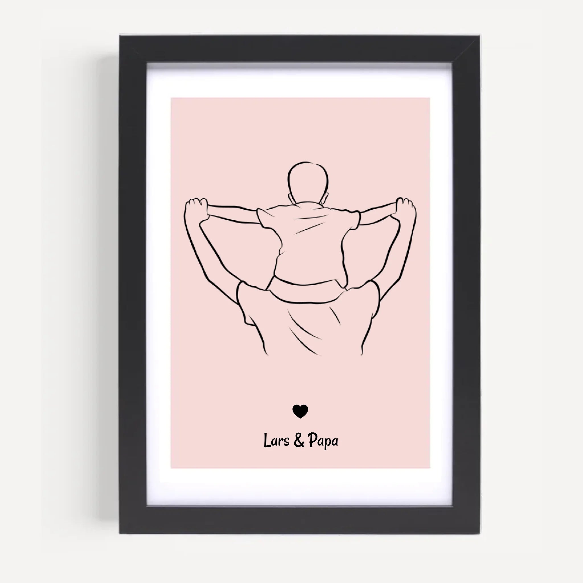 Papa und Sohn Linienposter Geschenk personalisiert - Cantty