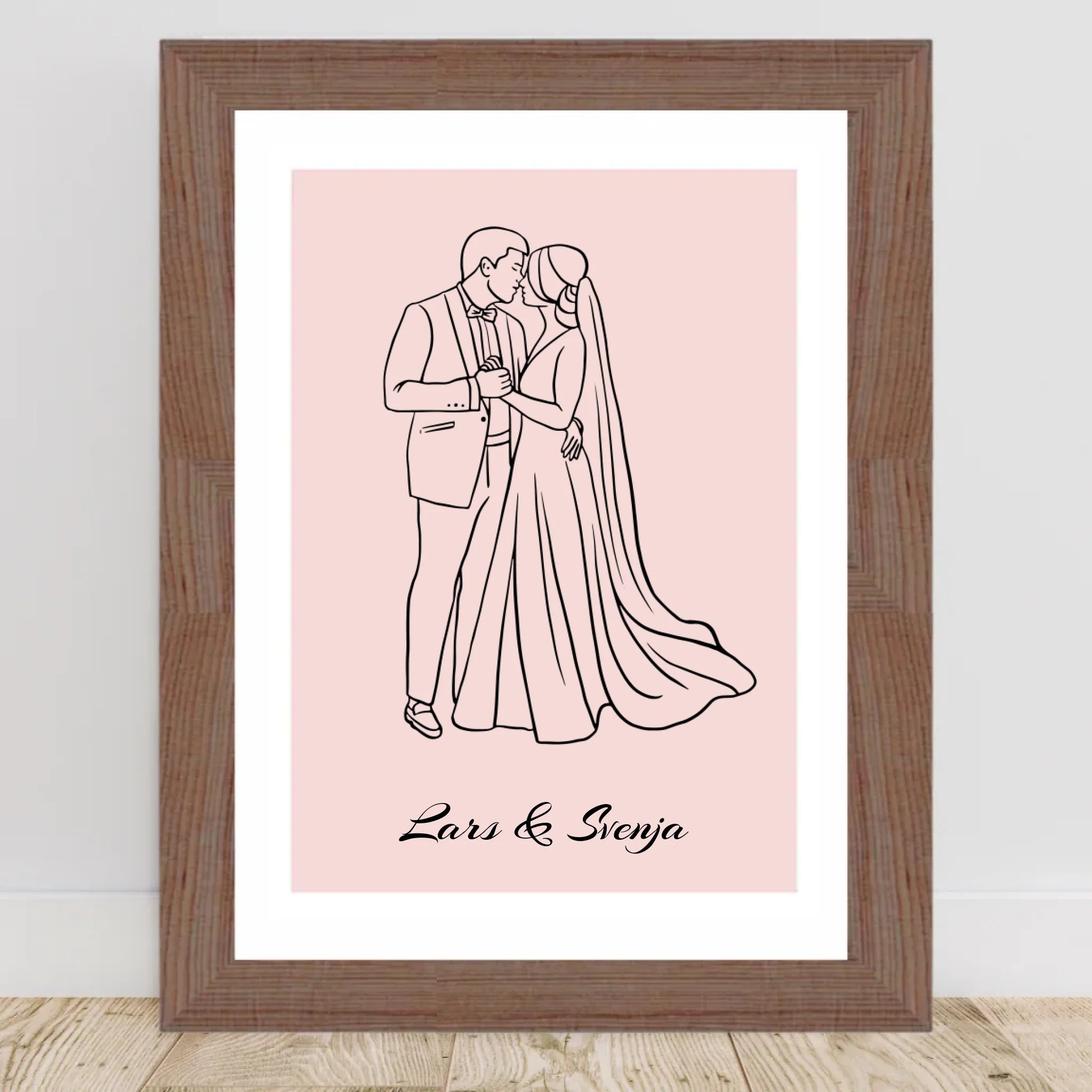 Hochzeitsgeschenk Linienposter Brautpaar personalisiert - Cantty
