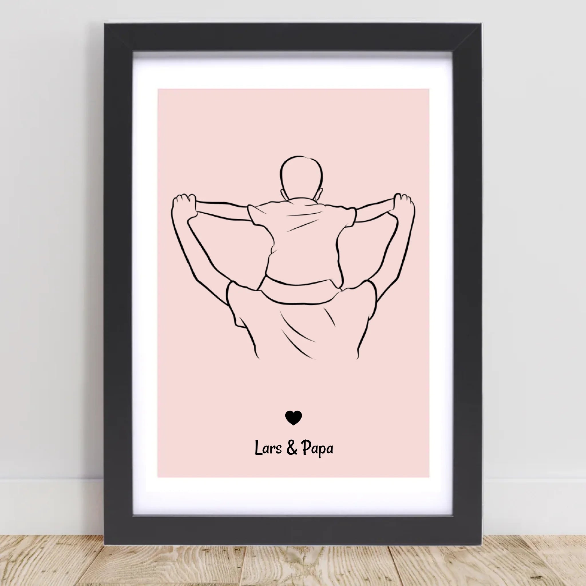 Papa und Sohn Linienposter Geschenk personalisiert - Cantty