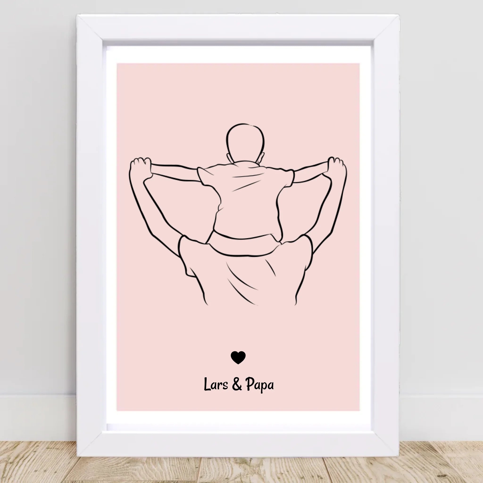 Papa und Sohn Linienposter Geschenk personalisiert - Cantty