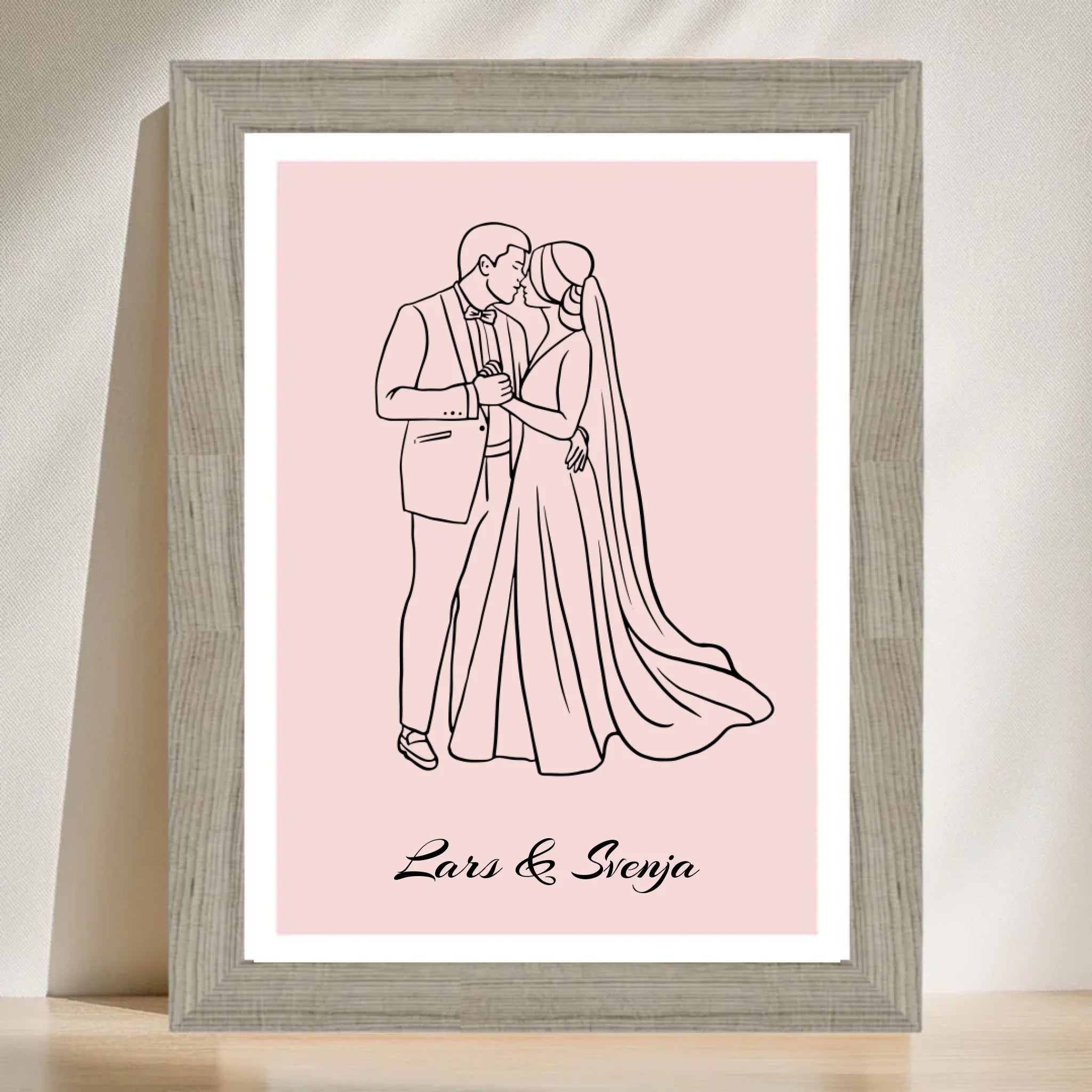 Hochzeitsgeschenk Linienposter Brautpaar personalisiert - Cantty