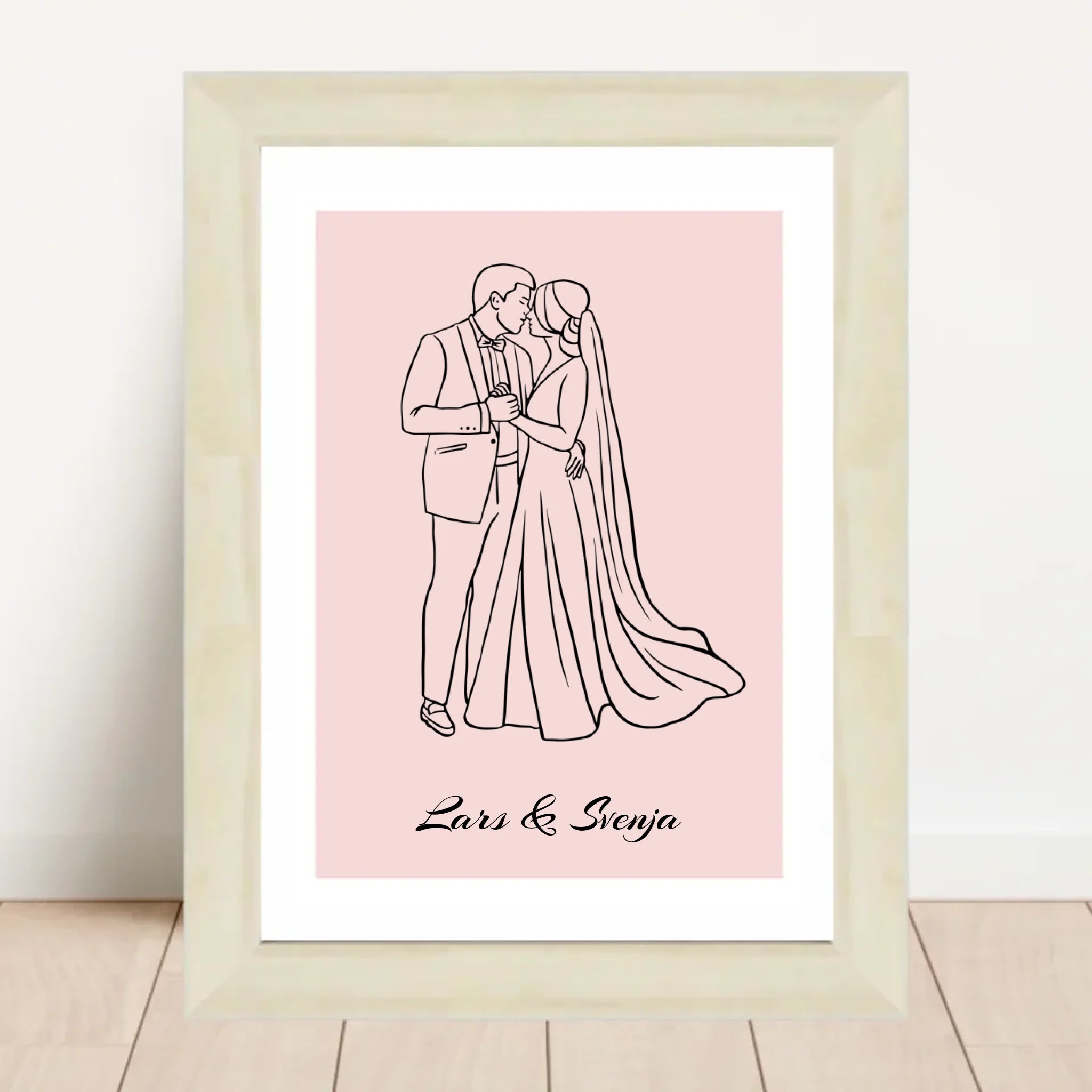Hochzeitsgeschenk Linienposter Brautpaar personalisiert - Cantty