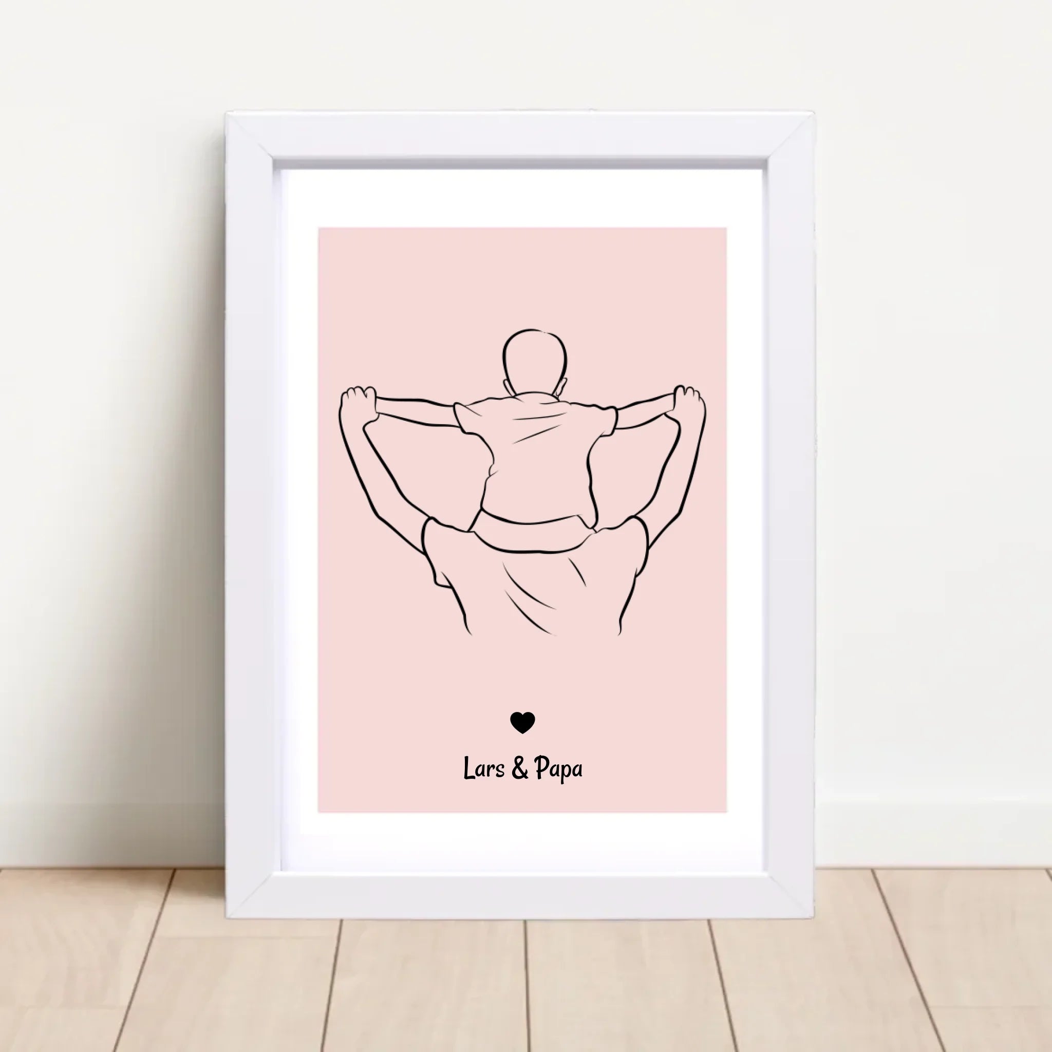 Papa und Sohn Linienposter Geschenk personalisiert - Cantty