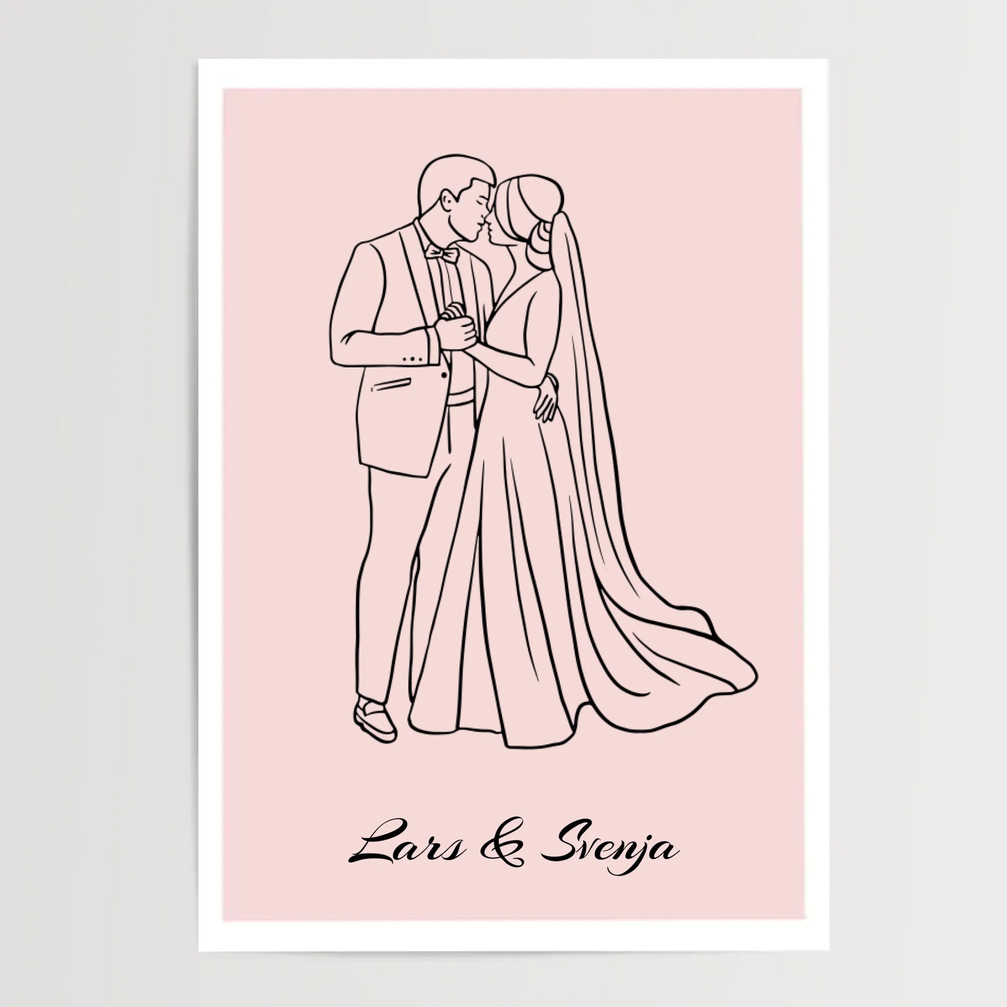 Hochzeitsgeschenk Linienposter Brautpaar personalisiert - Cantty