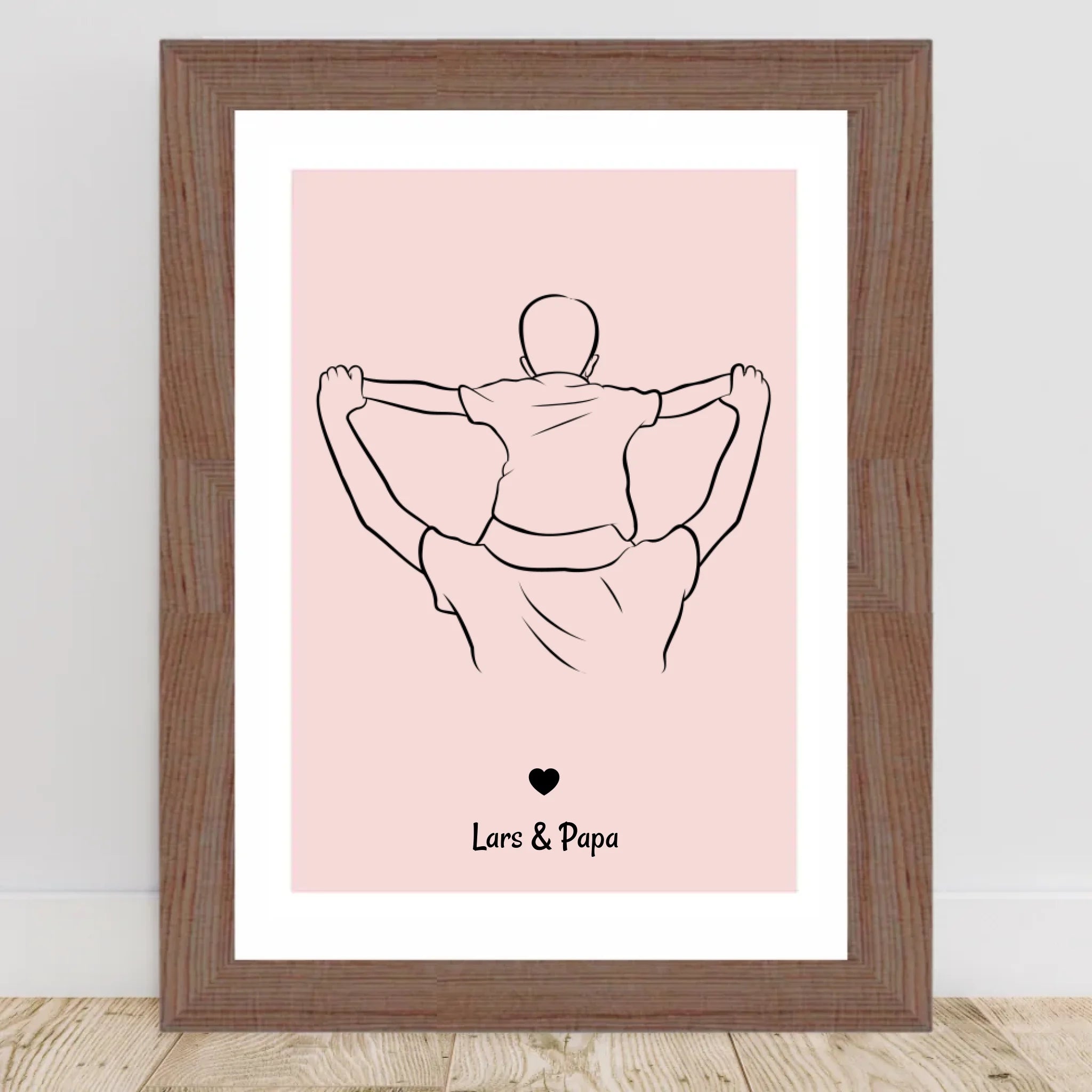 Papa und Sohn Linienposter Geschenk personalisiert - Cantty