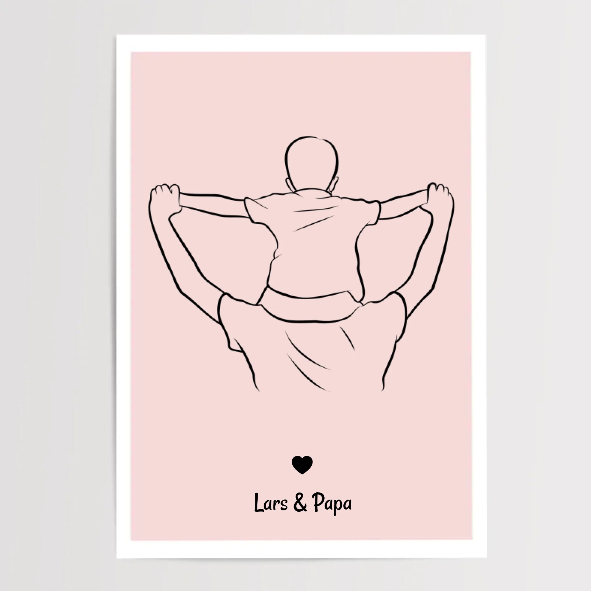 Papa und Sohn Linienposter Geschenk personalisiert - Cantty