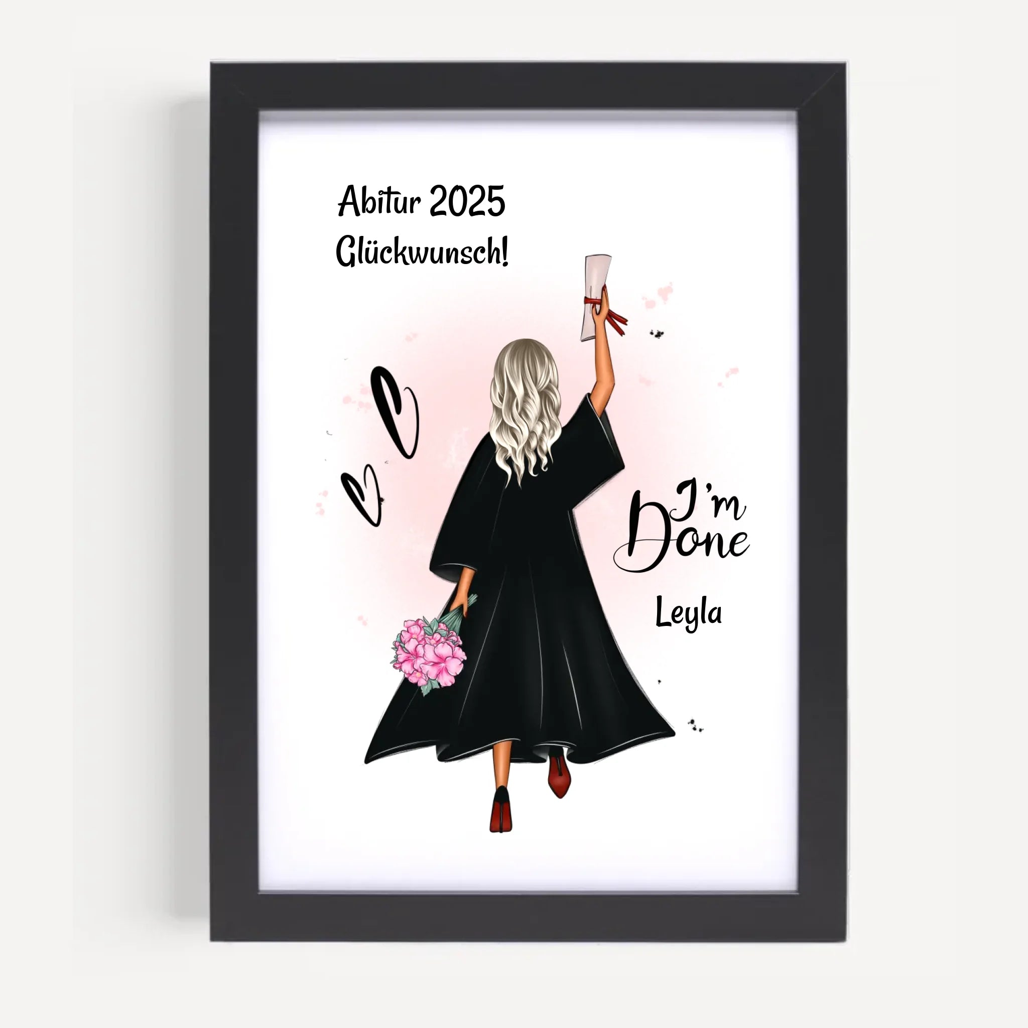 Abitur Poster Abschlussgeschenk für Mädchen personalisiert - Cantty