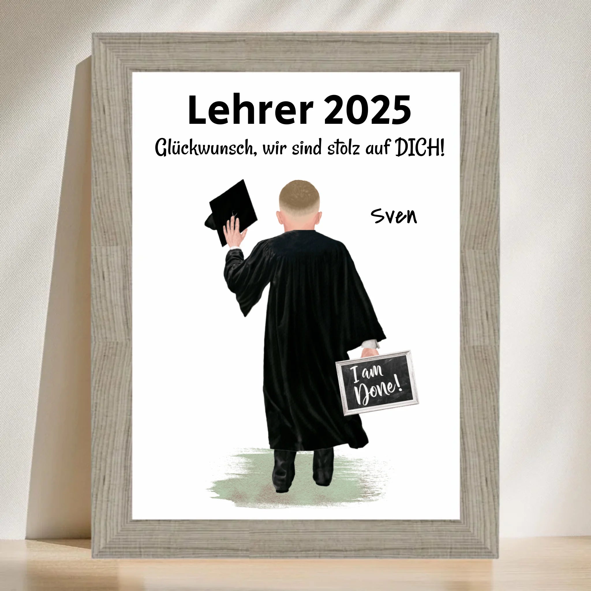 Lehrer Abschluss Prüfung bestanden Poster Geschenk für Mann - Cantty
