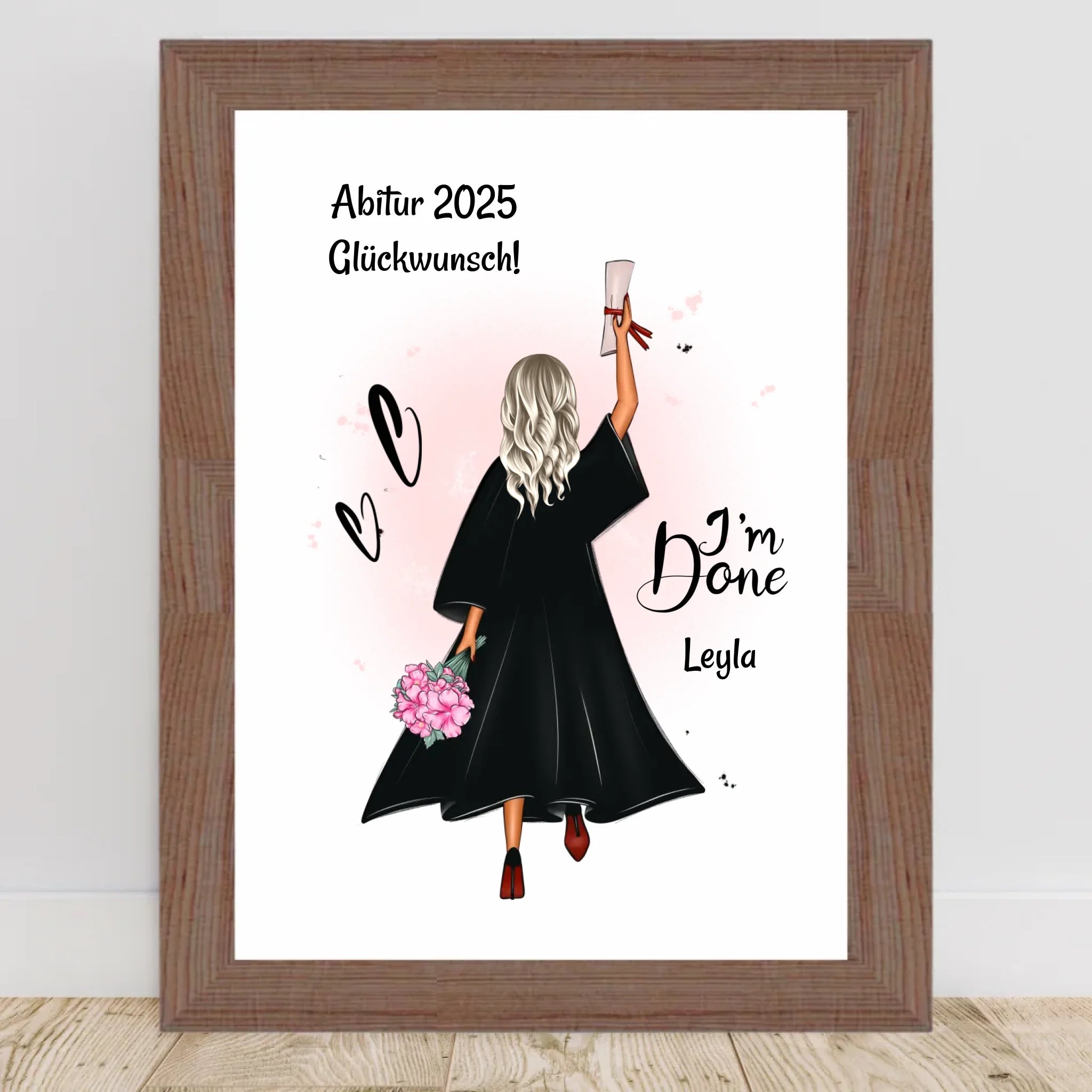 Abitur Poster Abschlussgeschenk für Mädchen personalisiert - Cantty