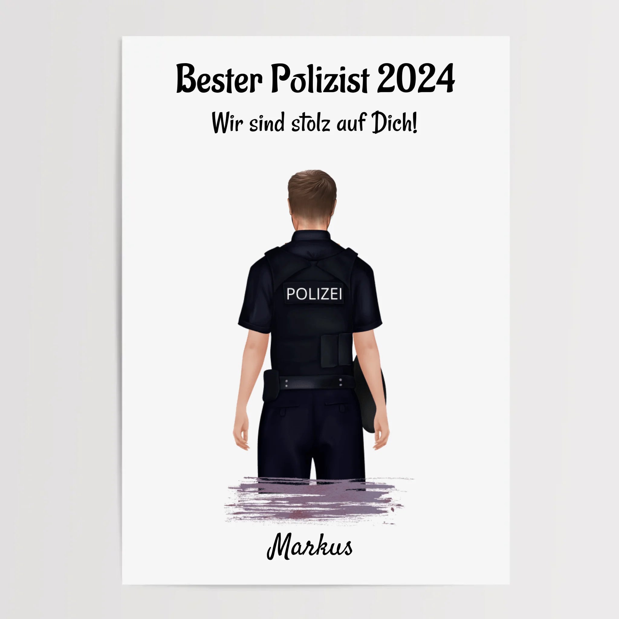 Polizist Mann Abschluss Ausbildung Poster Geschenk - Cantty