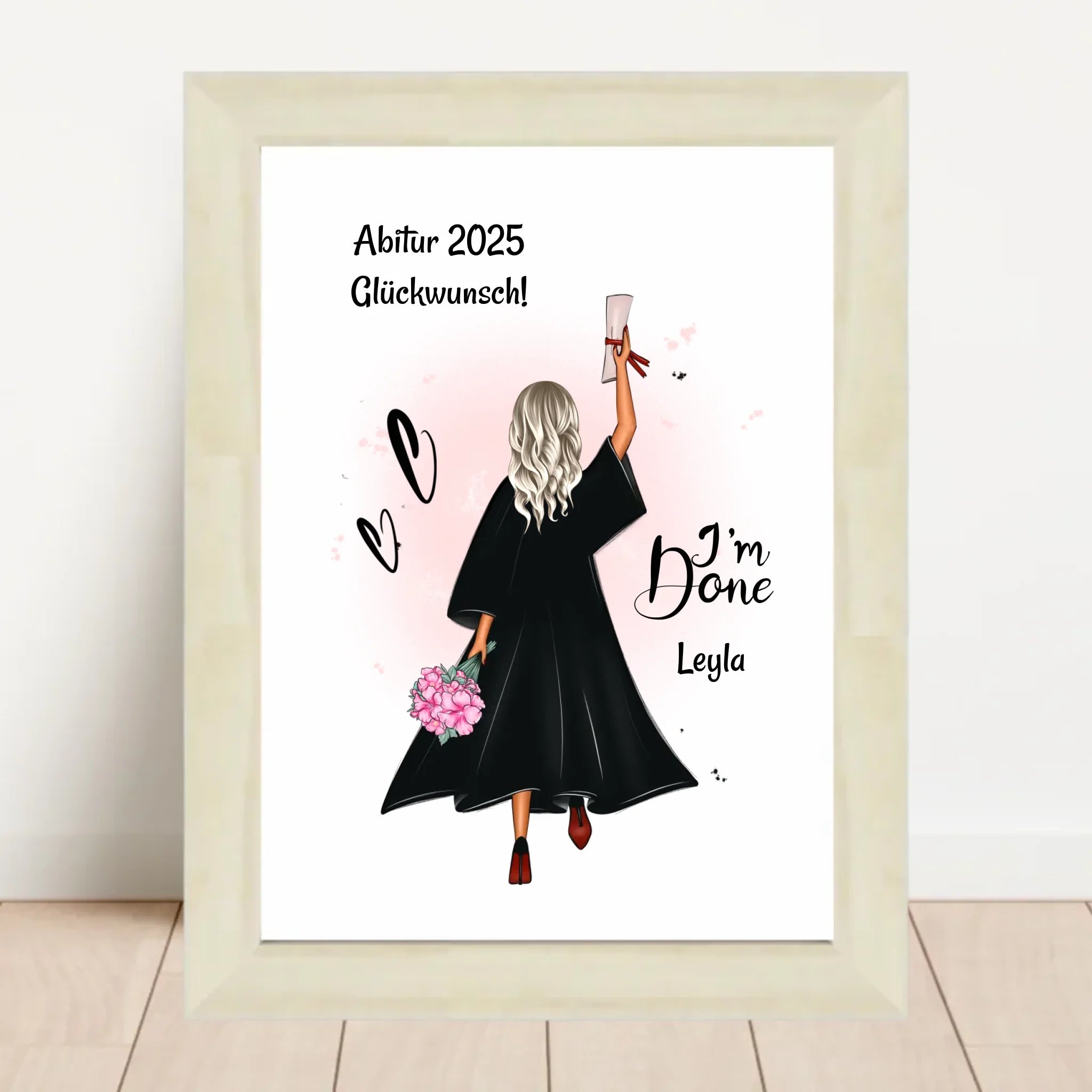 Abitur Poster Abschlussgeschenk für Mädchen personalisiert - Cantty