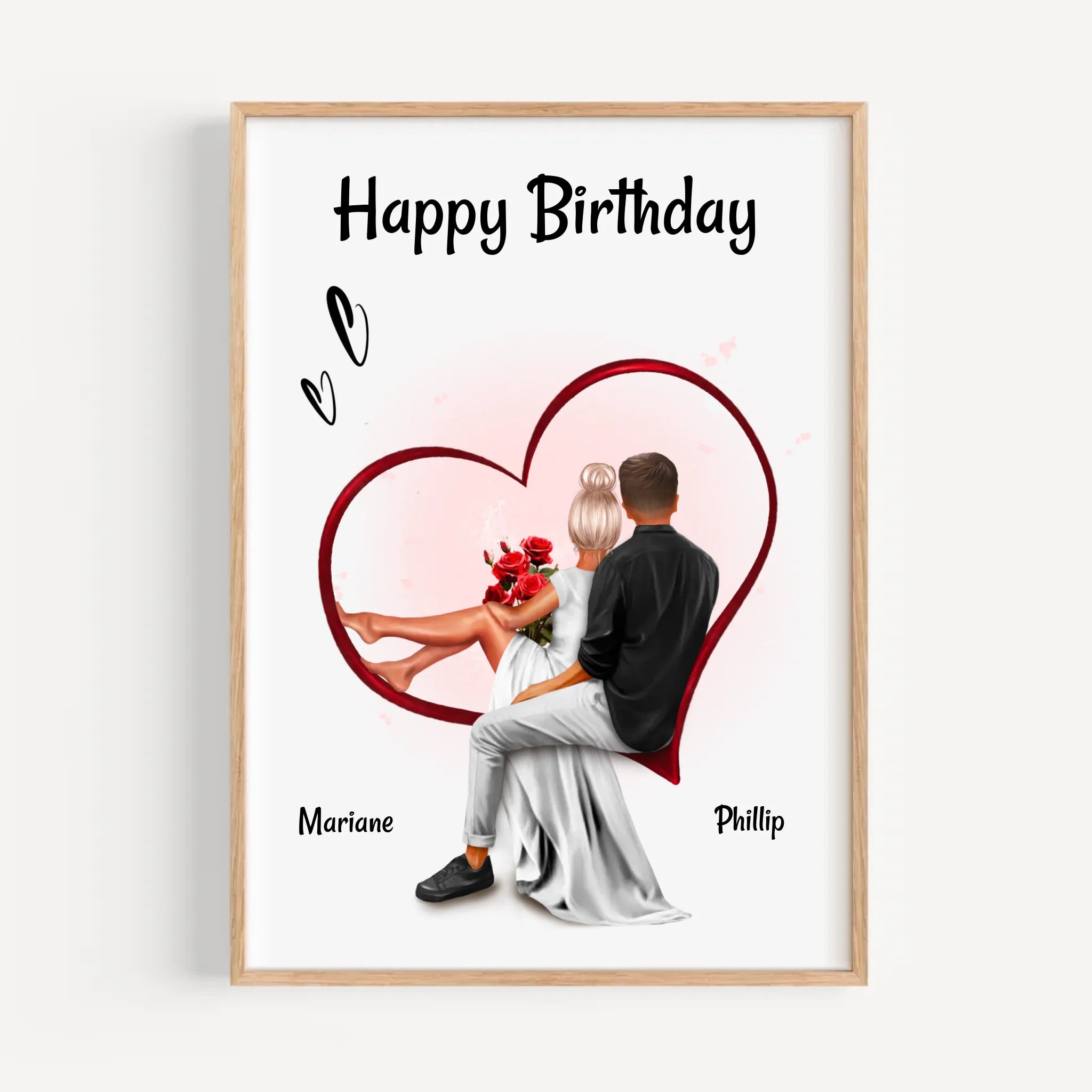 Freundin Geburtstagsgeschenk Liebespaar Bild personalisiert - Cantty