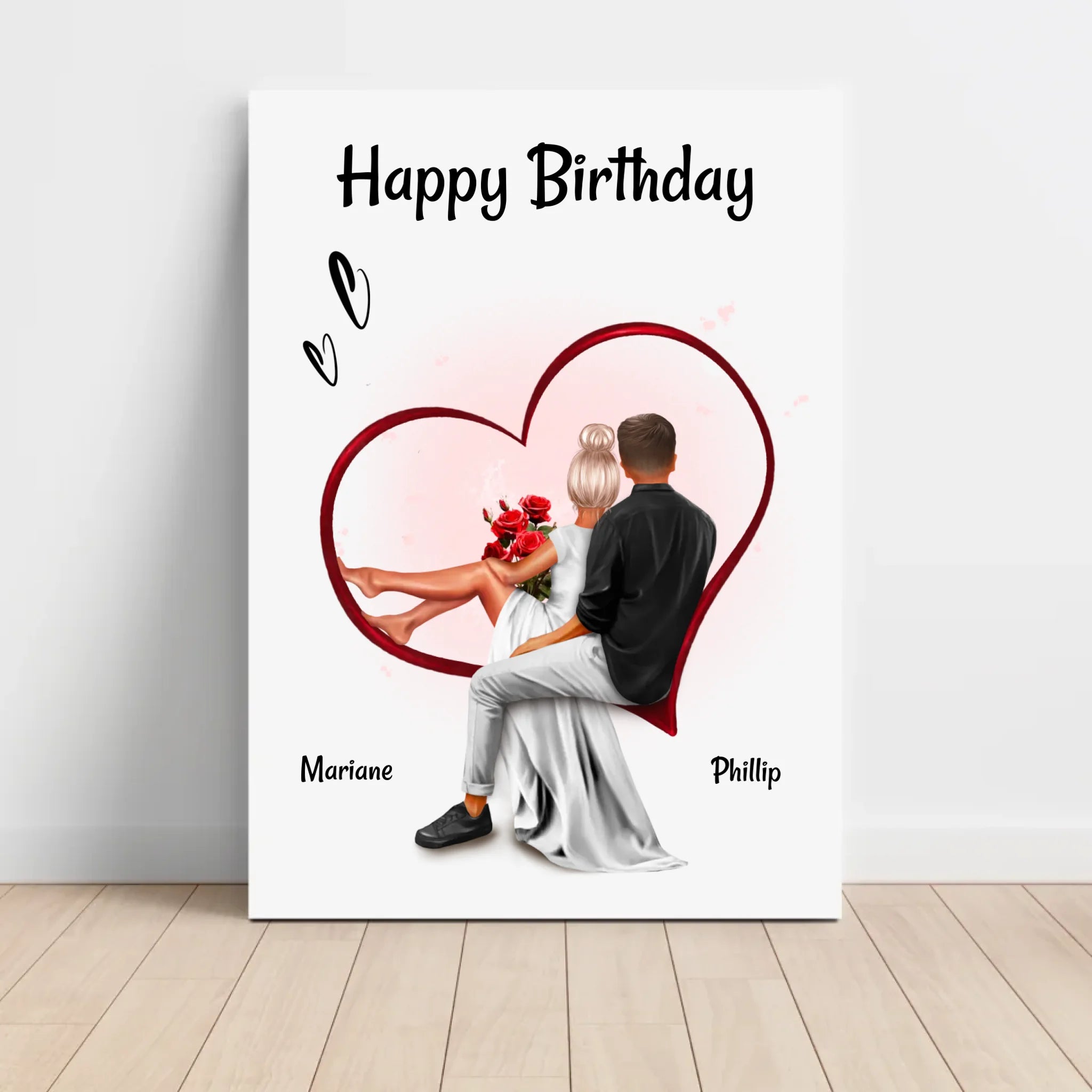 Freundin Geburtstagsgeschenk Liebespaar Bild personalisiert - Cantty