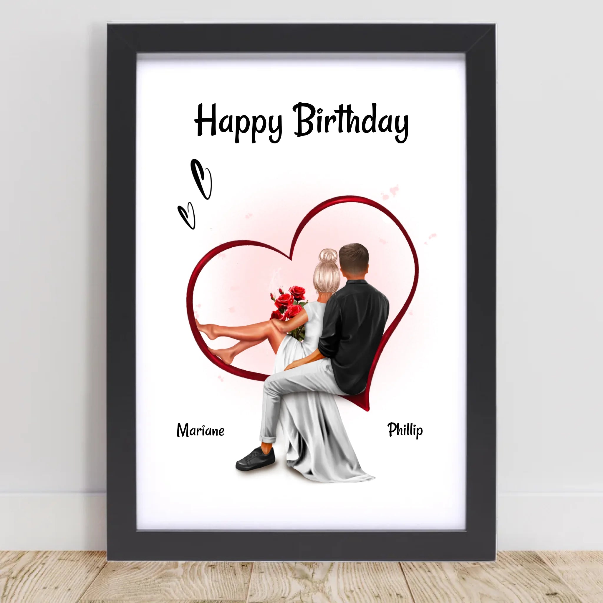 Freundin Geburtstagsgeschenk Liebespaar Bild personalisiert - Cantty