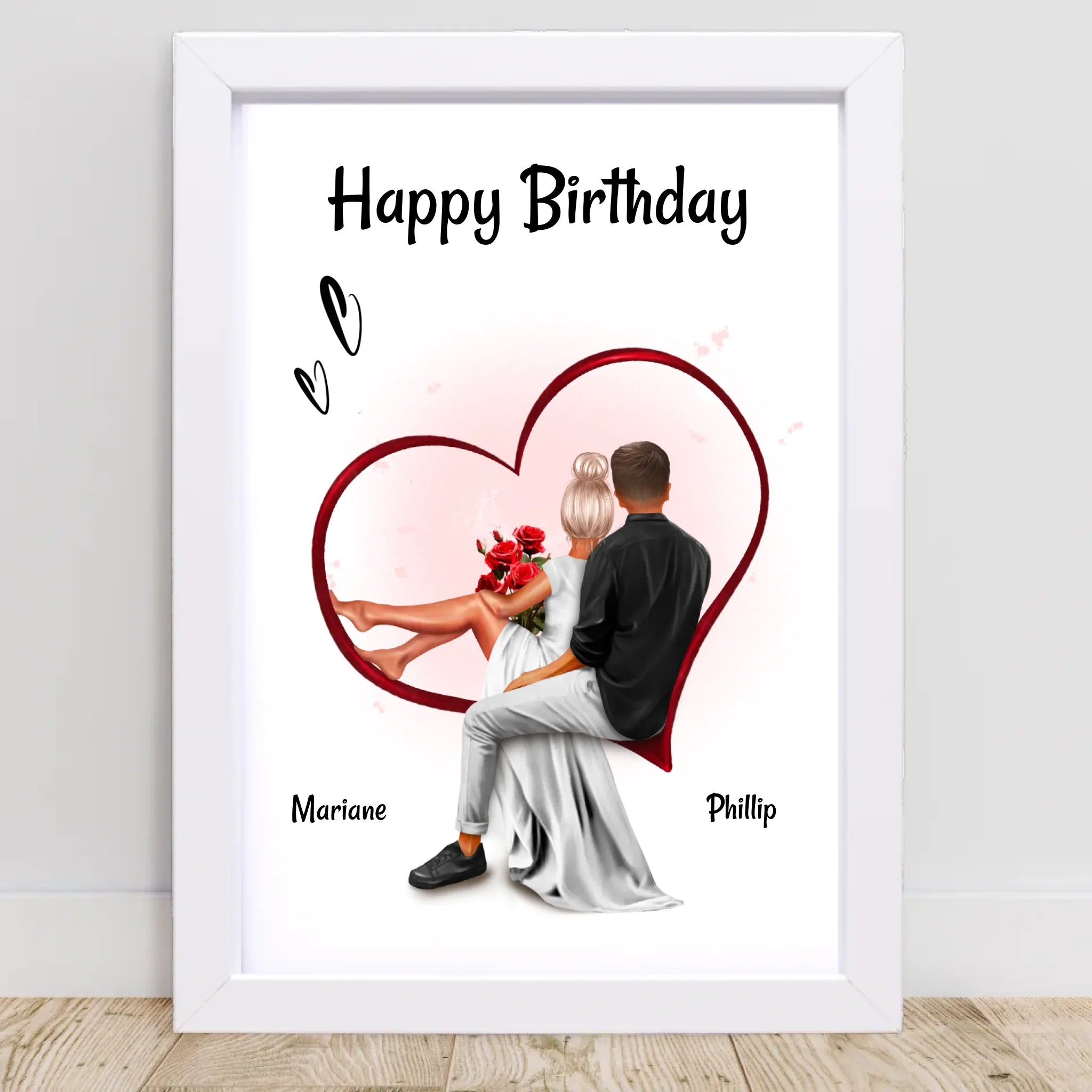 Freundin Geburtstagsgeschenk Liebespaar Bild personalisiert - Cantty