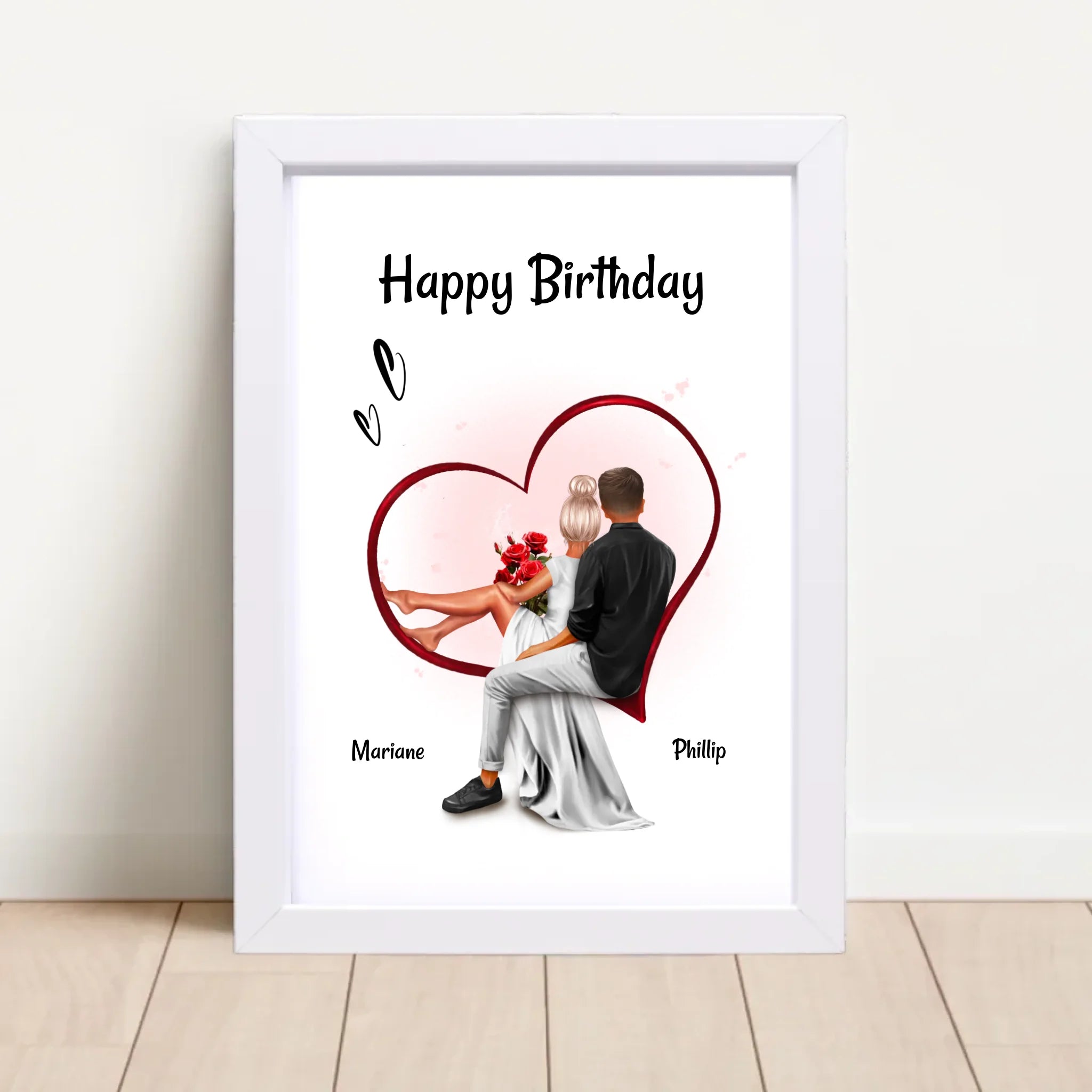 Freundin Geburtstagsgeschenk Liebespaar Bild personalisiert - Cantty