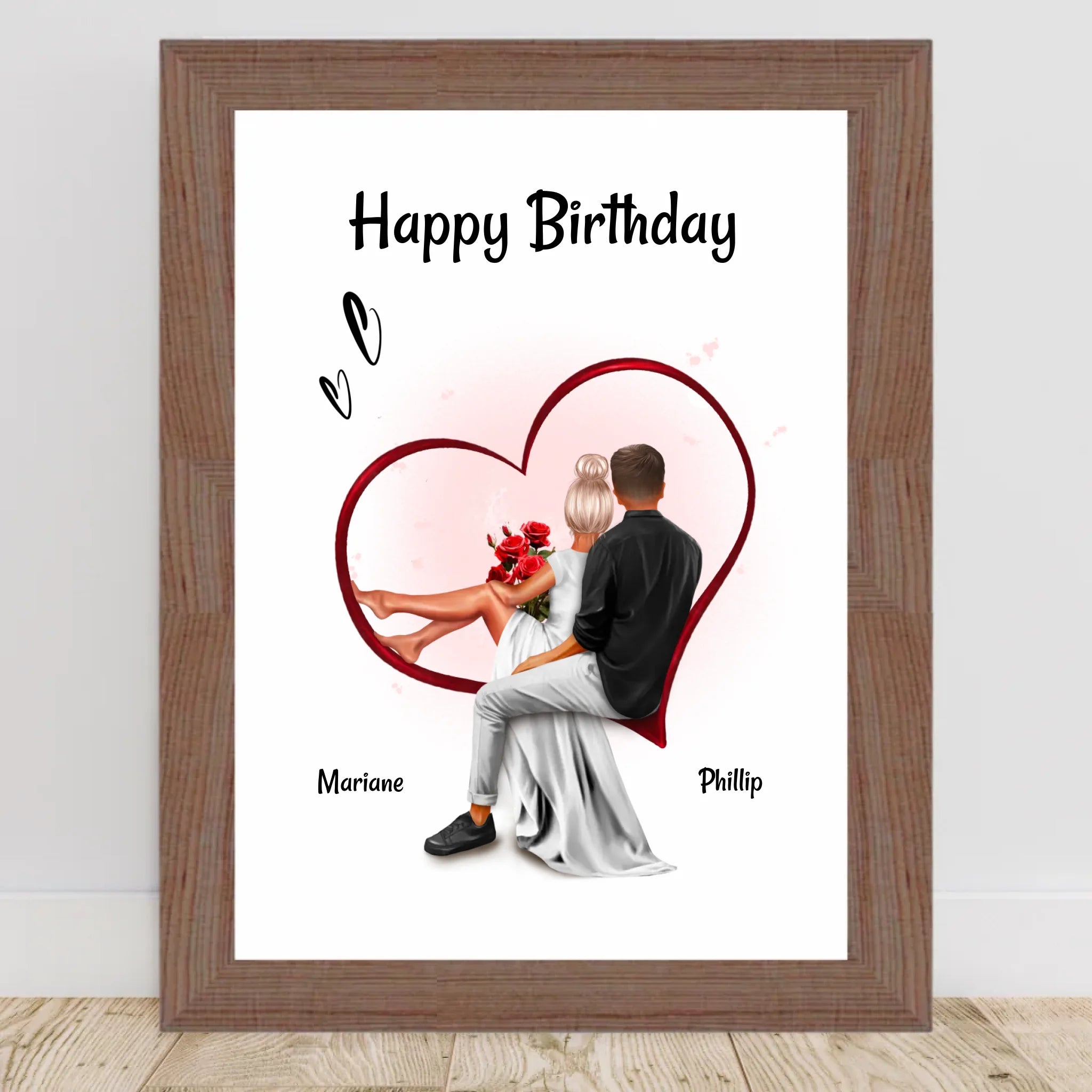 Freundin Geburtstagsgeschenk Liebespaar Bild personalisiert - Cantty