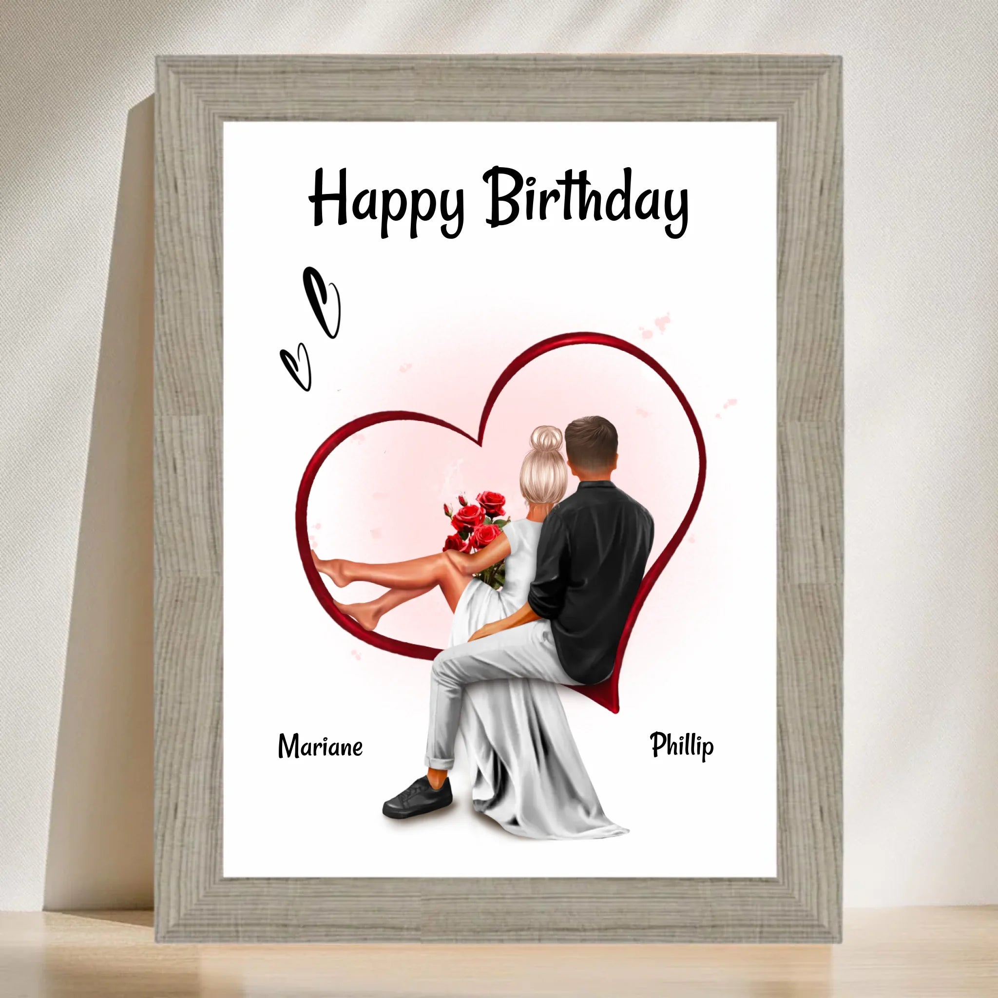 Freundin Geburtstagsgeschenk Liebespaar Bild personalisiert - Cantty