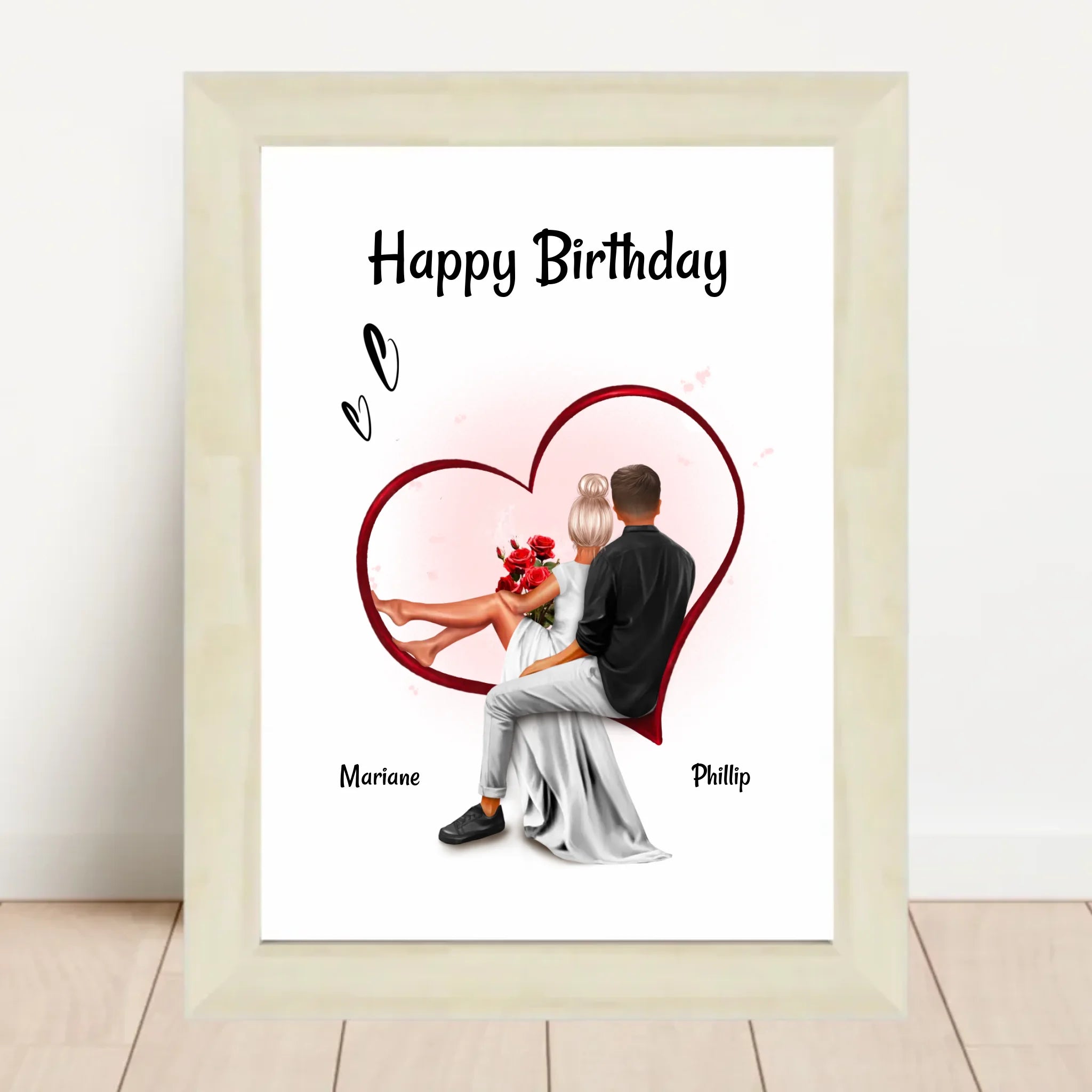 Freundin Geburtstagsgeschenk Liebespaar Bild personalisiert - Cantty