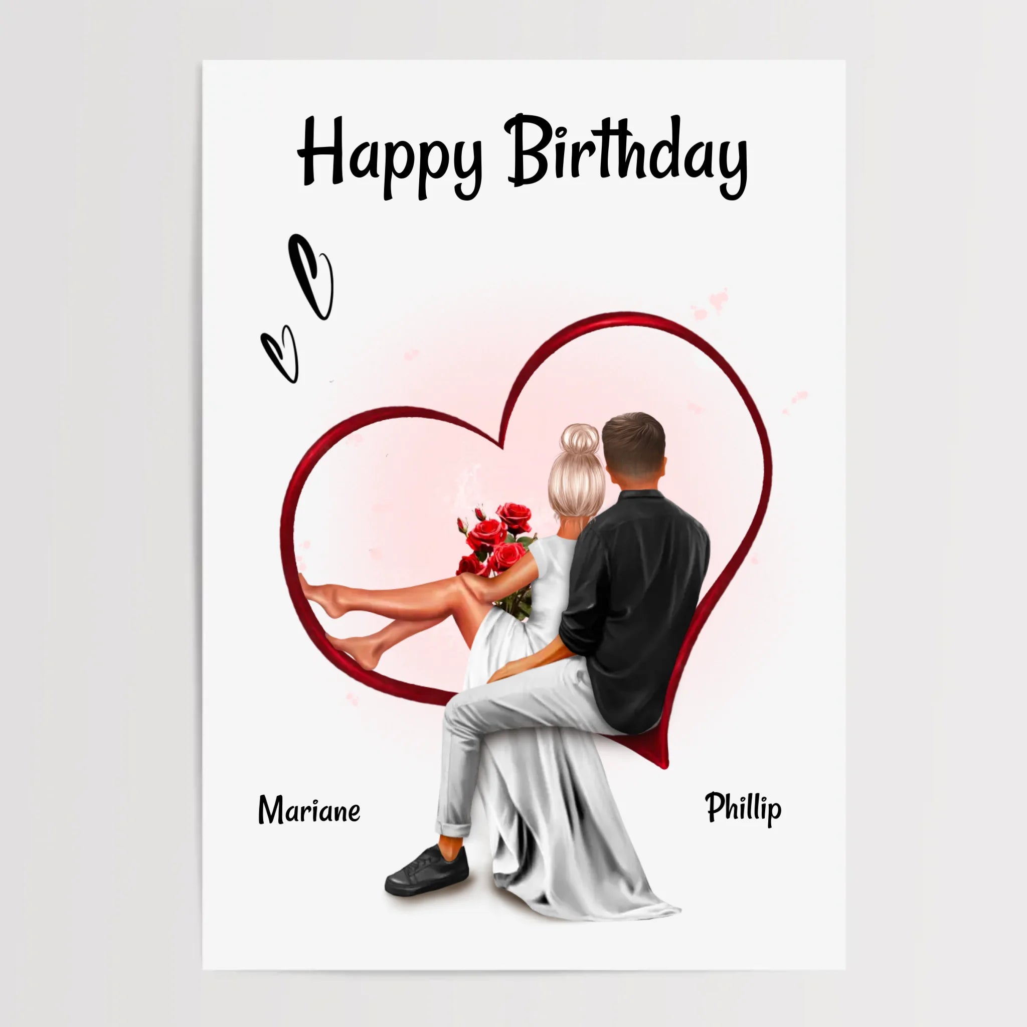 Freundin Geburtstagsgeschenk Liebespaar Bild personalisiert - Cantty