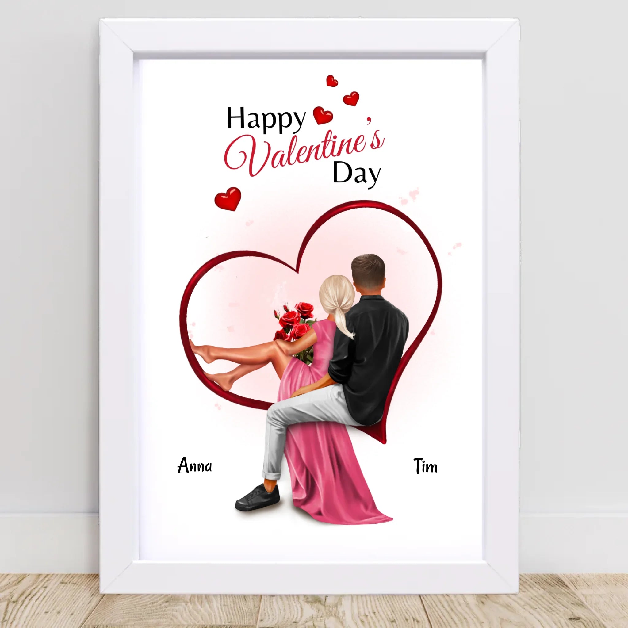 Valentinstag Bild Geschenk für Freundin personalisiert - Cantty