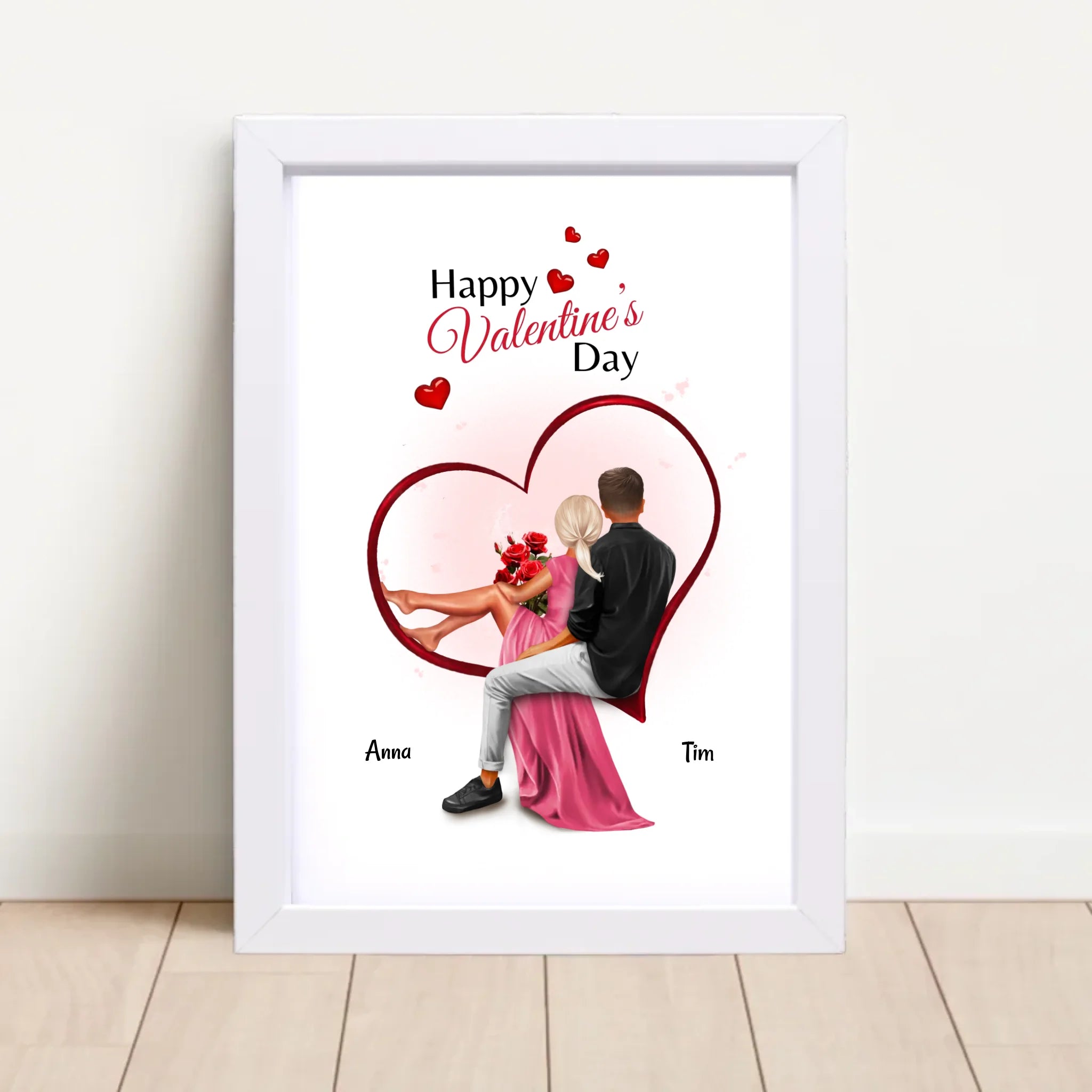 Valentinstag Bild Geschenk für Freundin personalisiert - Cantty