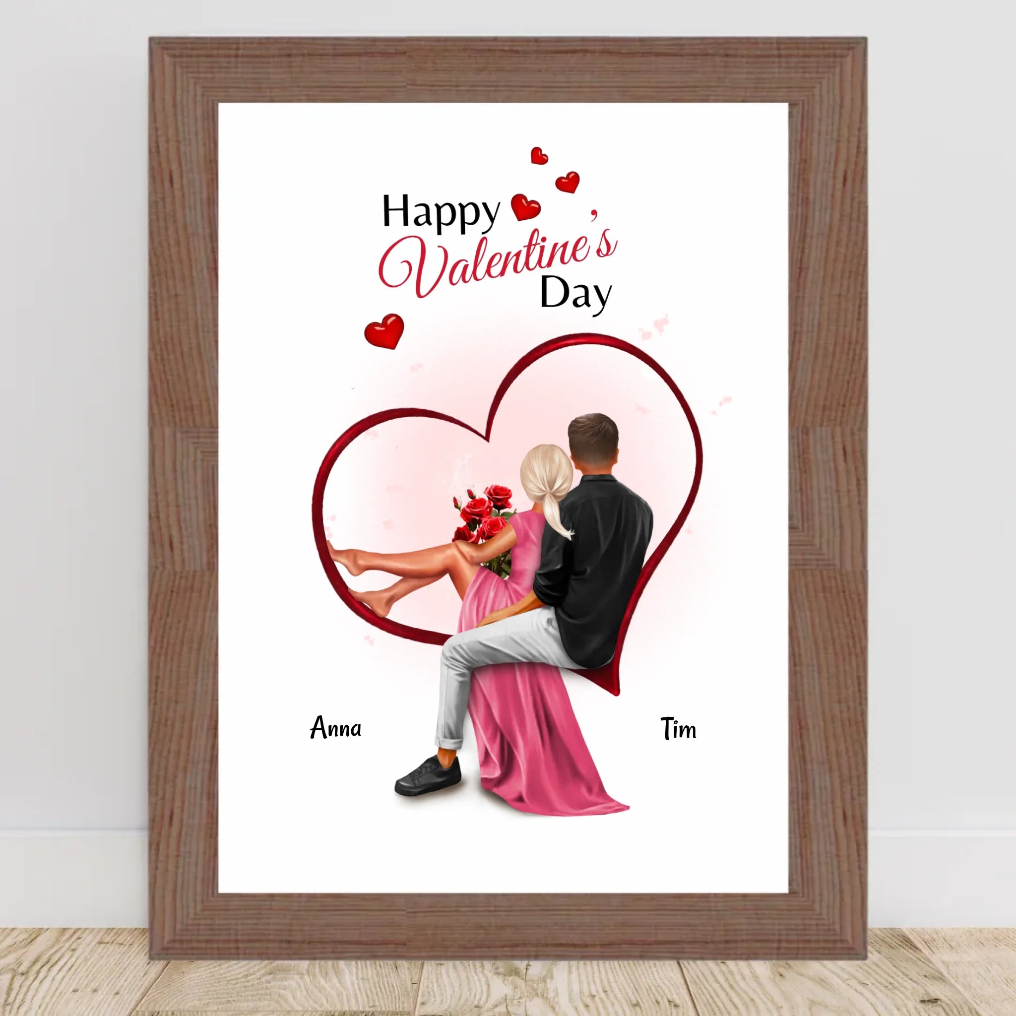 Valentinstag Bild Geschenk für Freundin personalisiert - Cantty