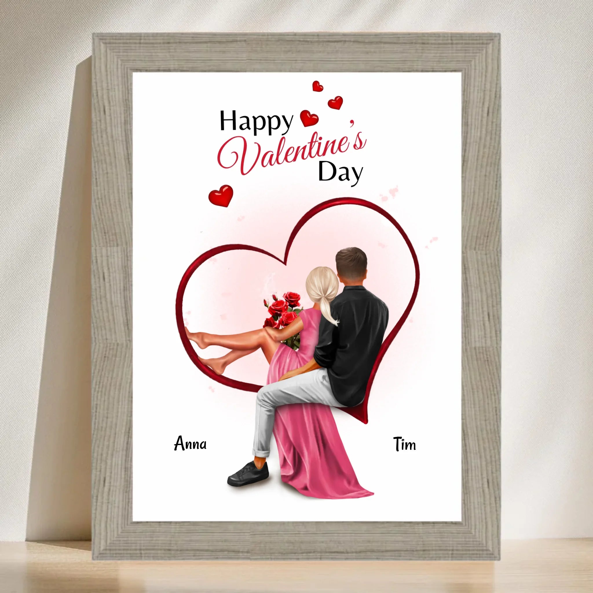 Valentinstag Bild Geschenk für Freundin personalisiert - Cantty
