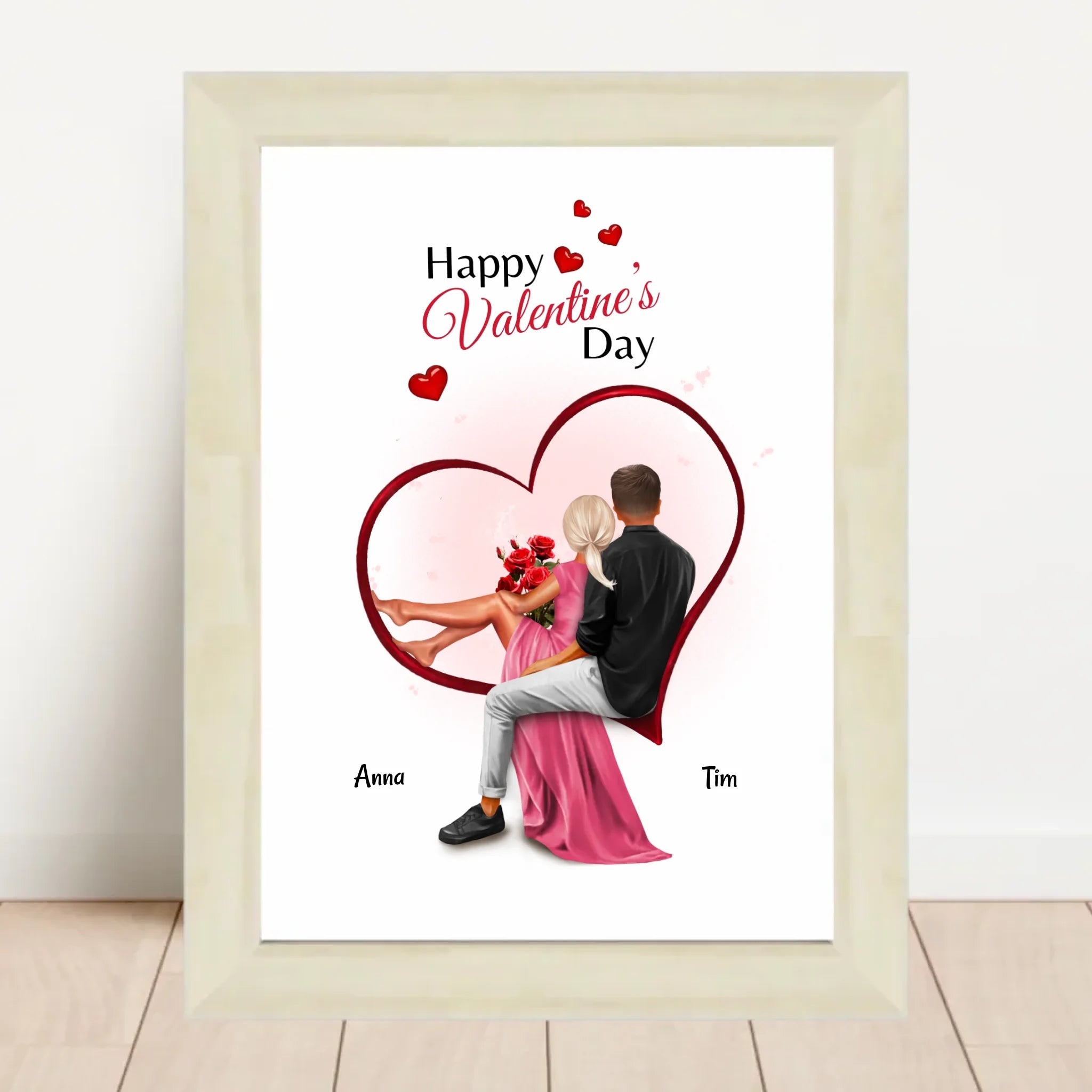 Valentinstag Bild Geschenk für Freundin personalisiert - Cantty