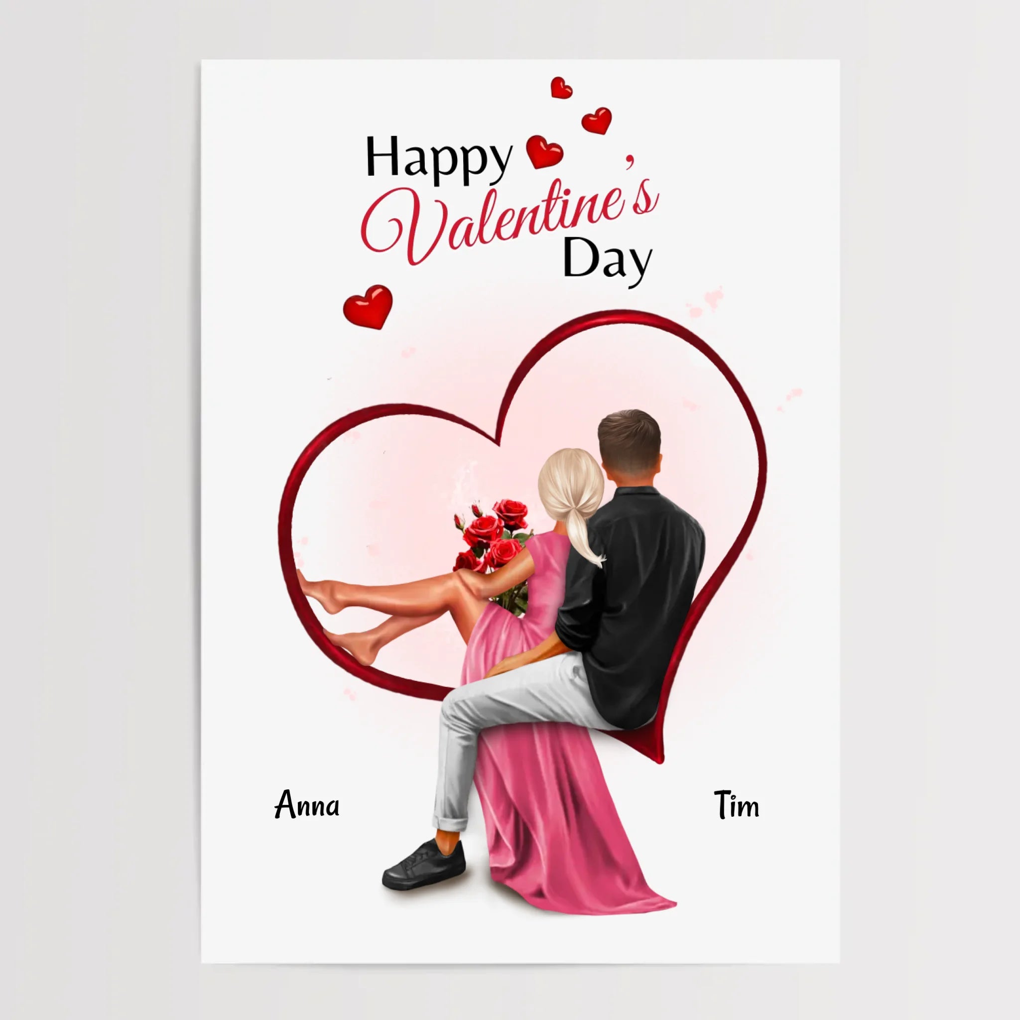 Valentinstag Bild Geschenk für Freundin personalisiert - Cantty