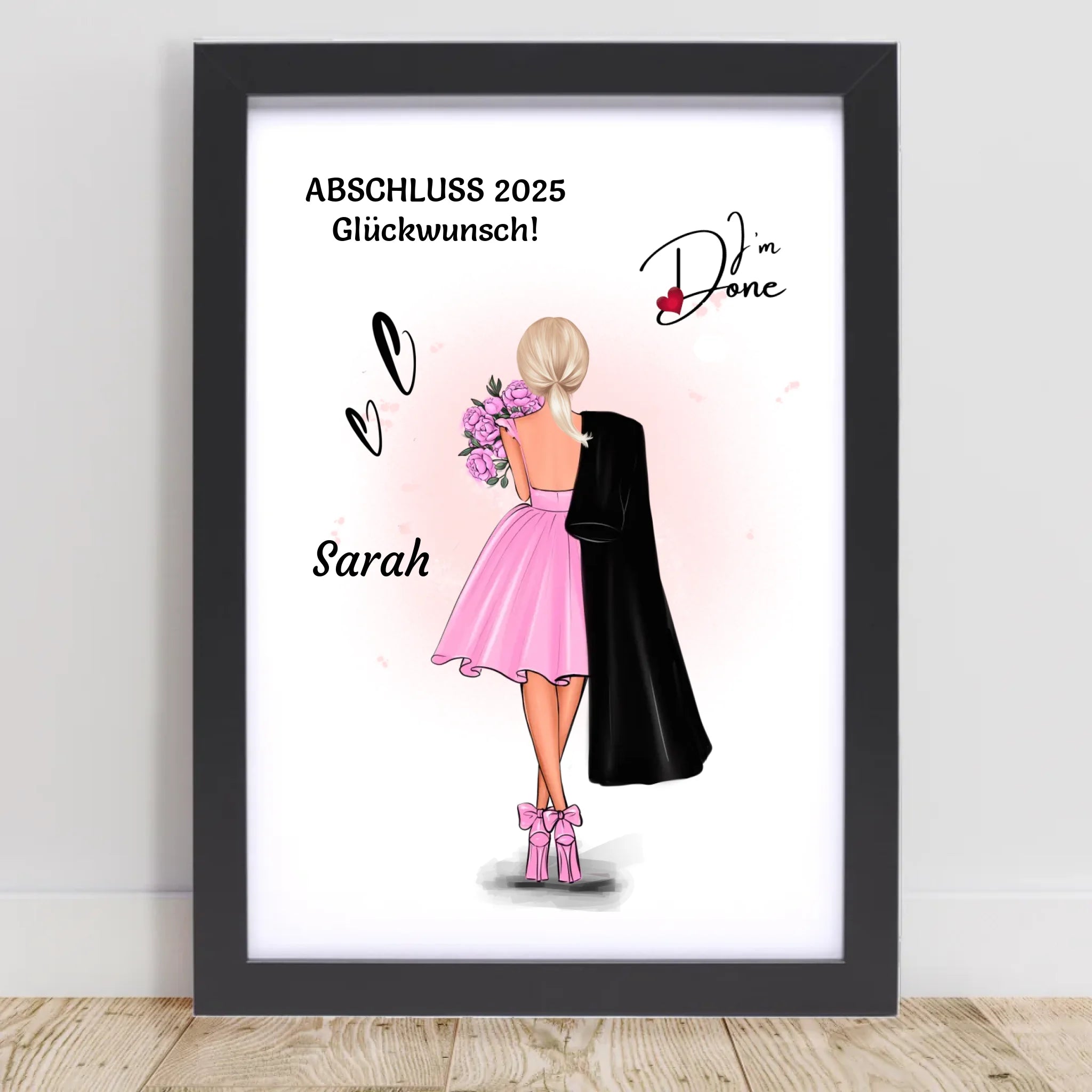 Mädchen Abschlussgeschenk Bild personalisiert - Cantty