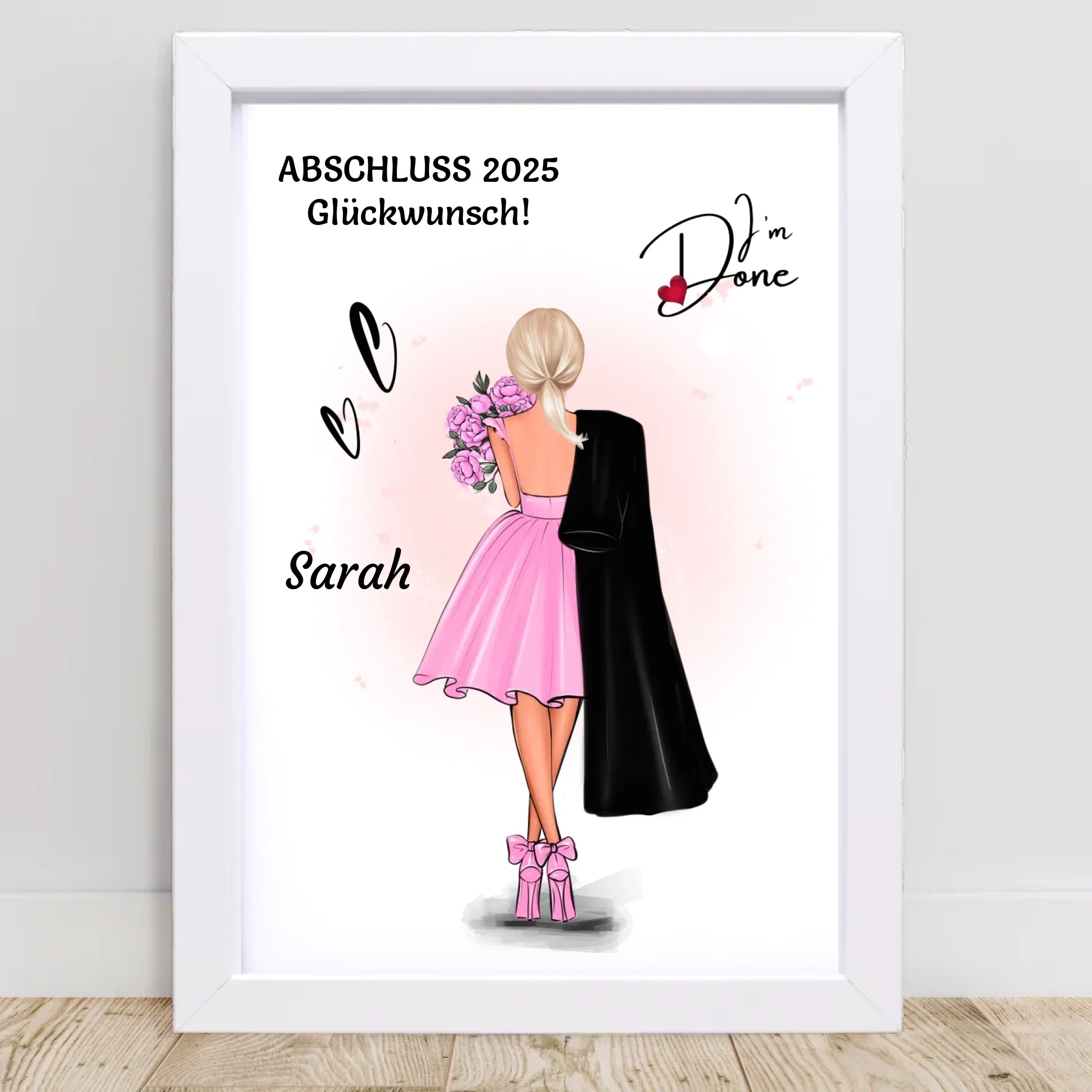 Mädchen Abschlussgeschenk Bild personalisiert - Cantty