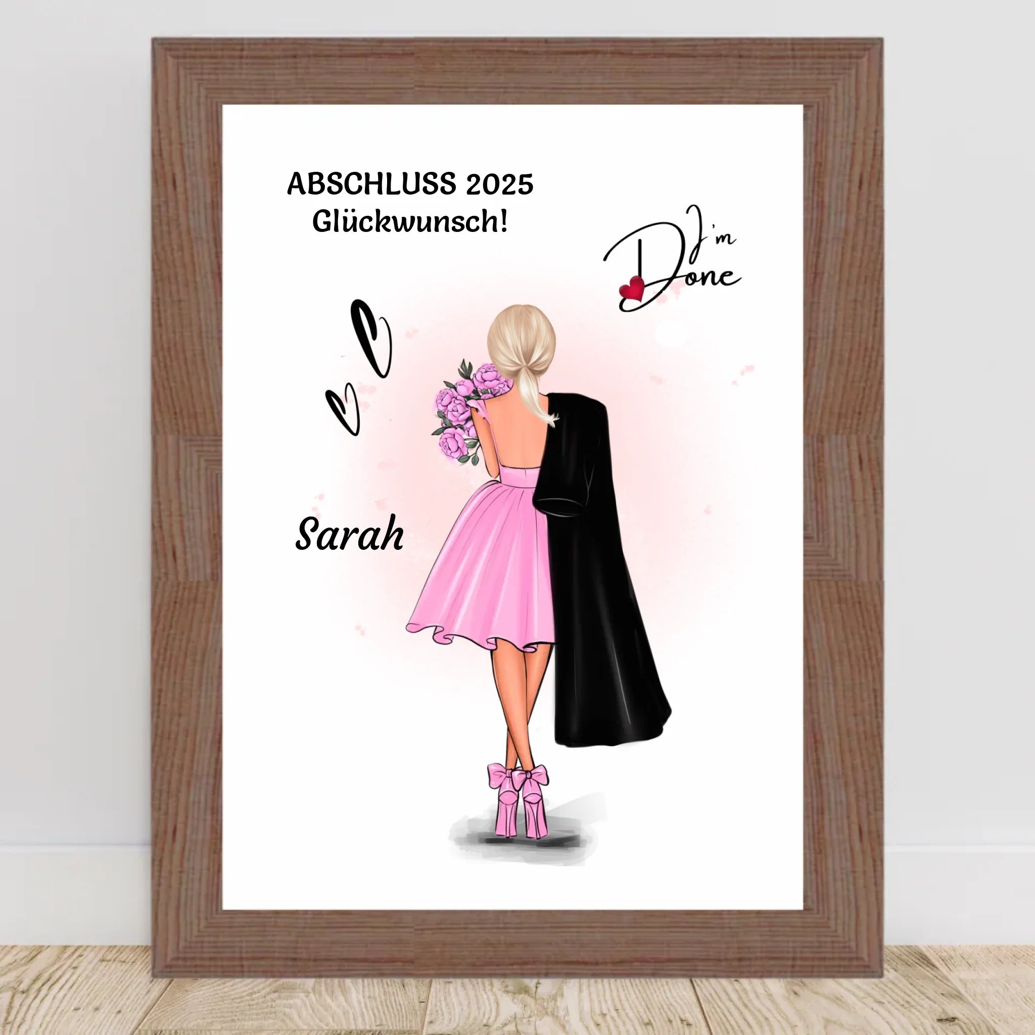 Mädchen Abschlussgeschenk Bild personalisiert - Cantty