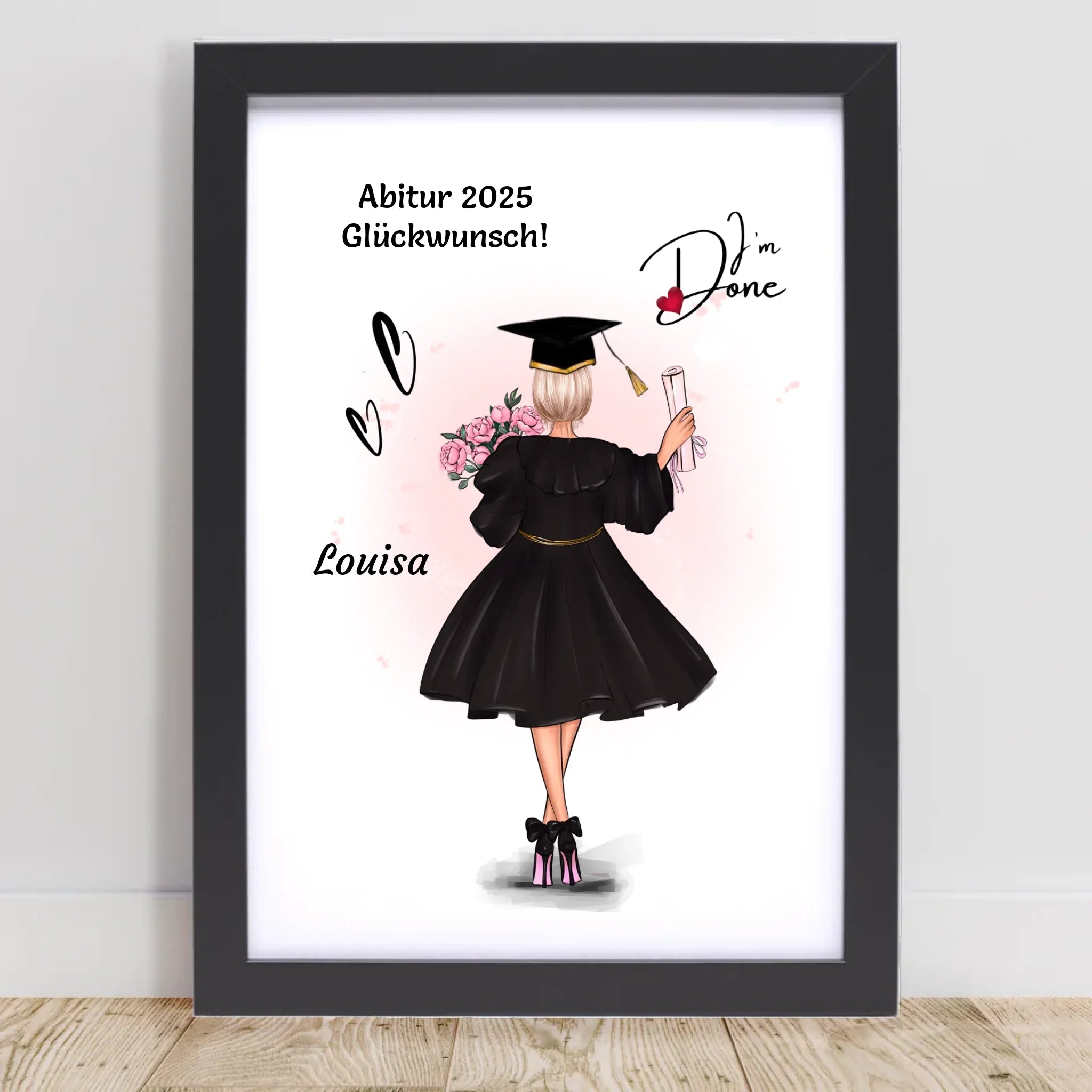 Mädchen Abitur Bild Geschenk von Eltern & Großeltern personalisiert - Cantty