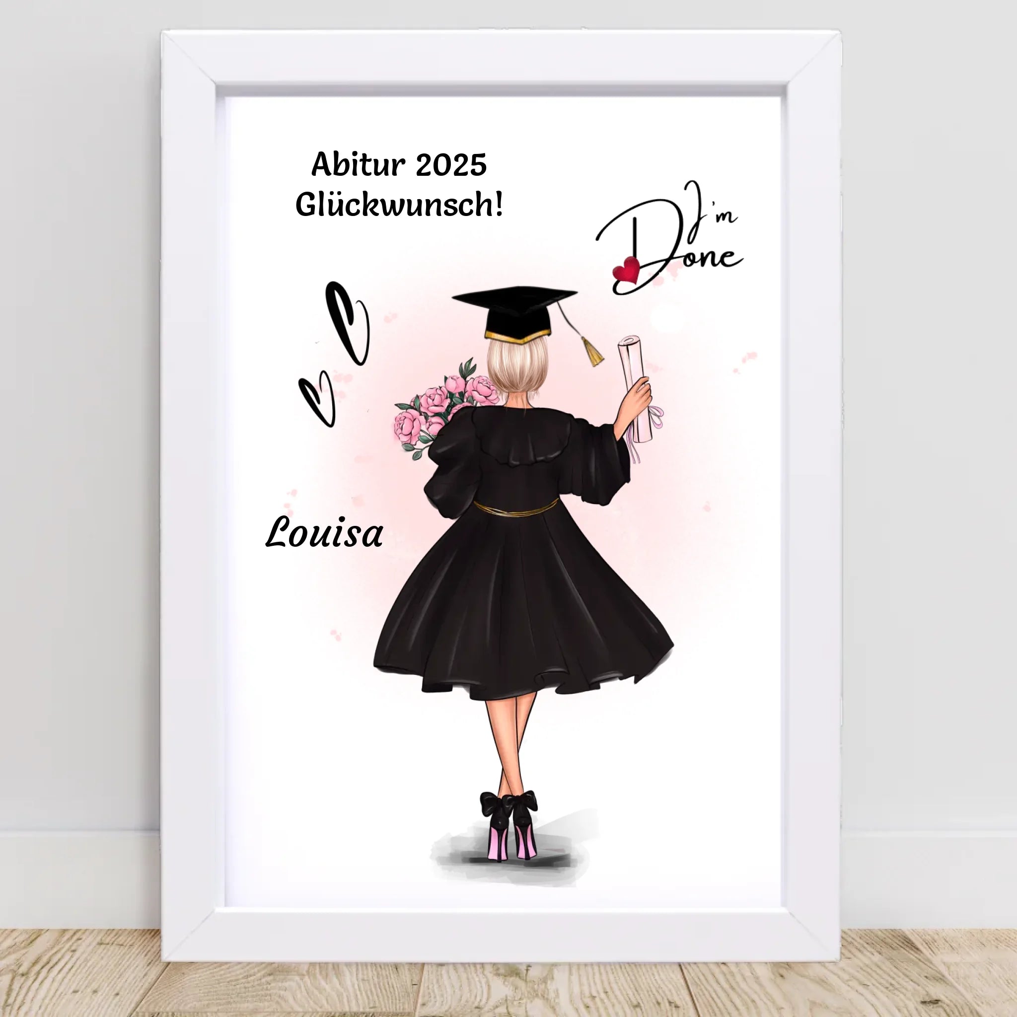 Mädchen Abitur Bild Geschenk von Eltern & Großeltern personalisiert - Cantty