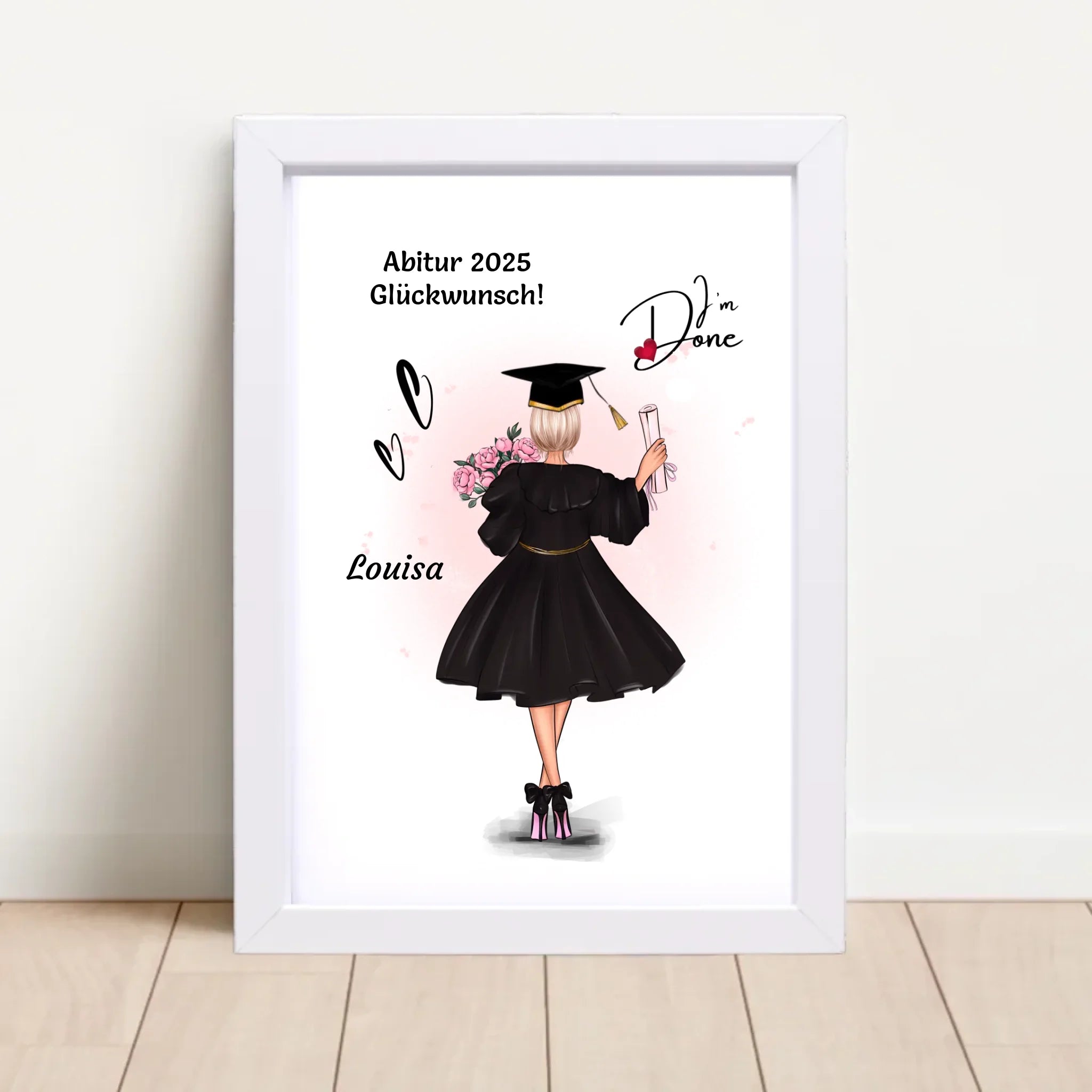 Mädchen Abitur Bild Geschenk von Eltern & Großeltern personalisiert - Cantty