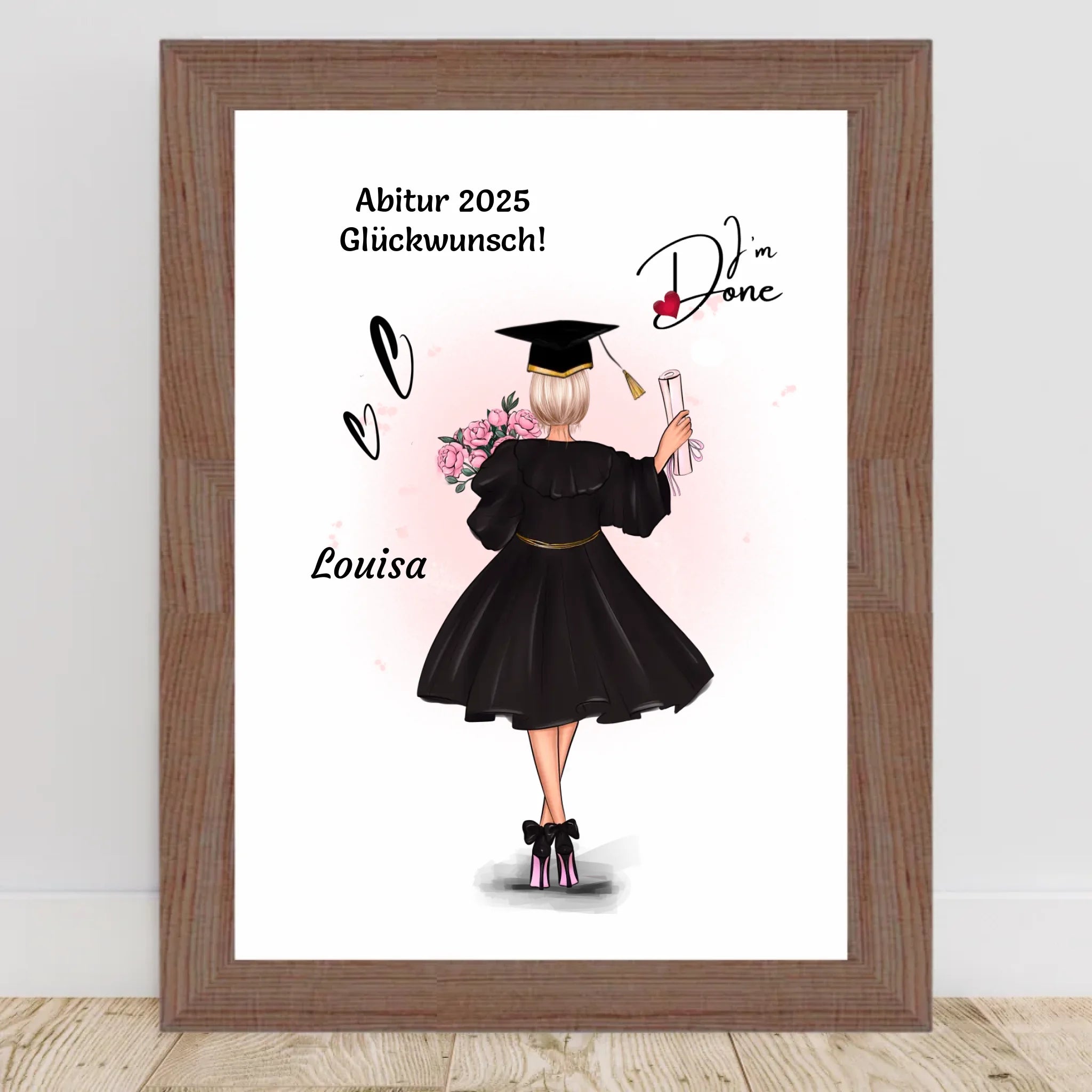 Mädchen Abitur Bild Geschenk von Eltern & Großeltern personalisiert - Cantty