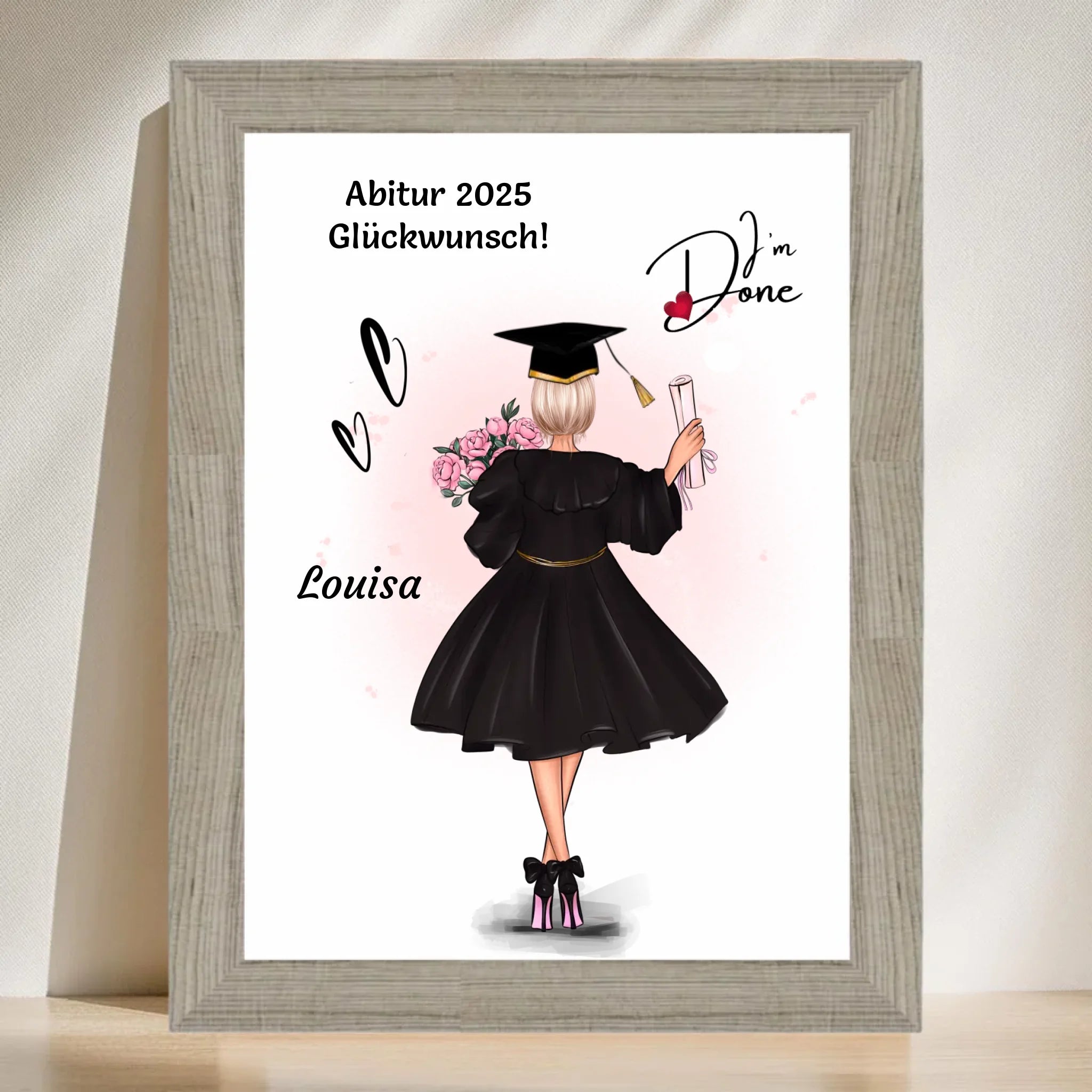 Mädchen Abitur Bild Geschenk von Eltern & Großeltern personalisiert - Cantty