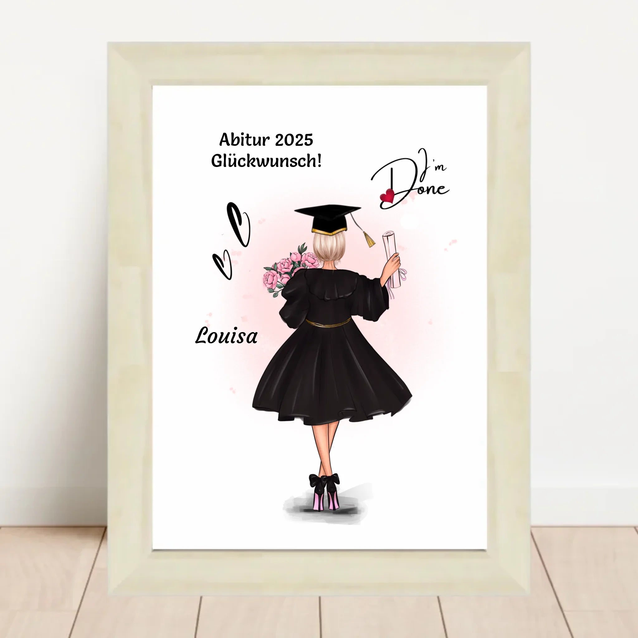 Mädchen Abitur Bild Geschenk von Eltern & Großeltern personalisiert - Cantty