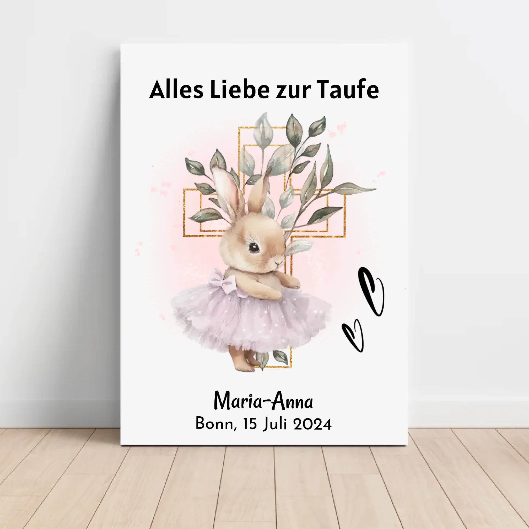 Mädchen Taufe Geschenk Bild / Poster / Karte personalisiert - Cantty