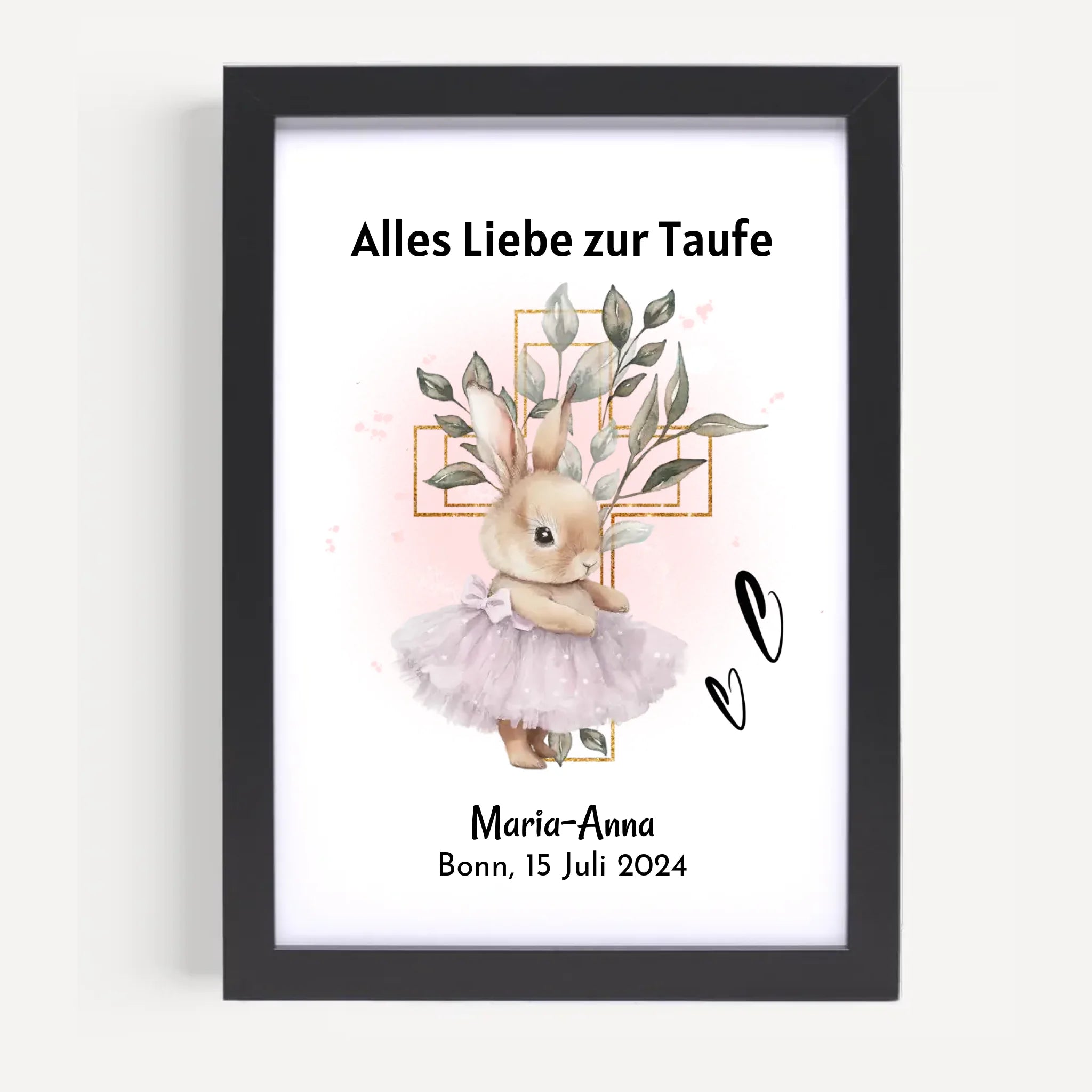 Mädchen Taufe Geschenk Bild / Poster / Karte personalisiert - Cantty