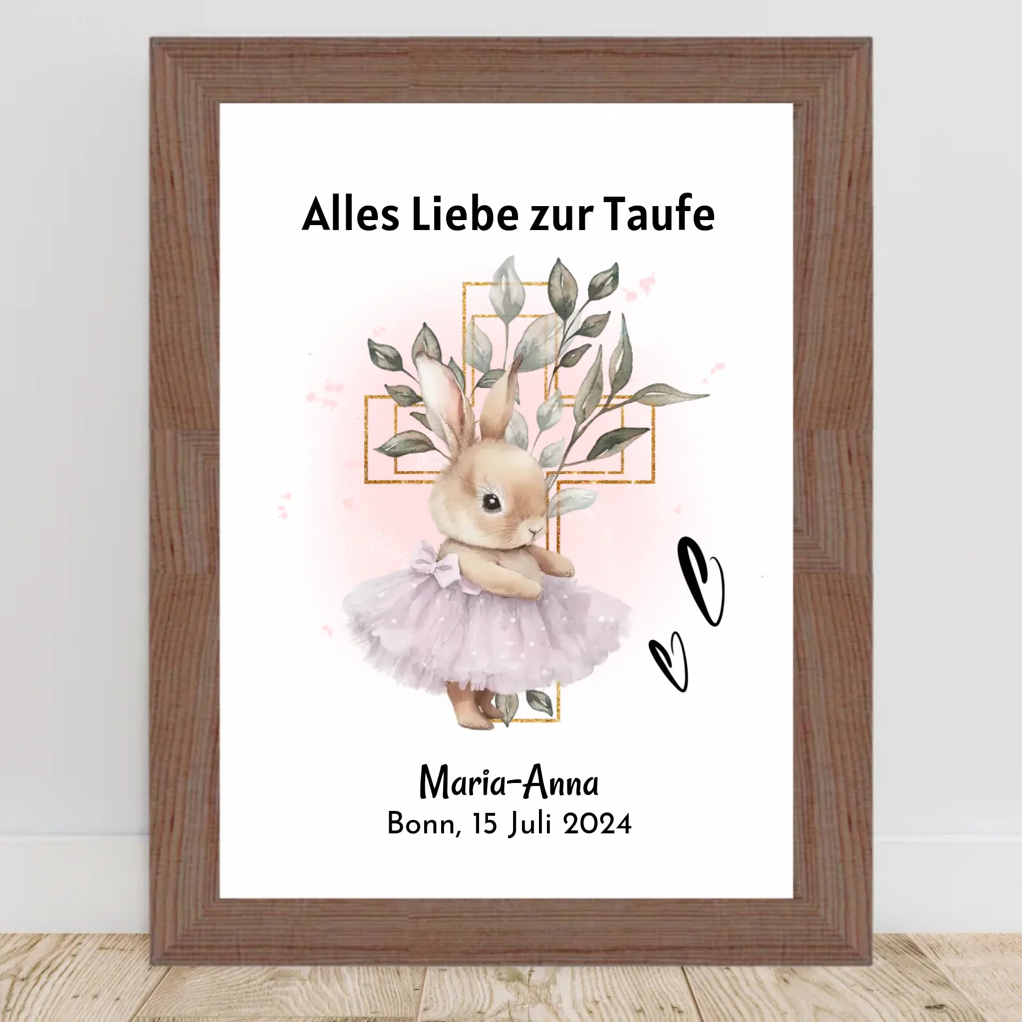 Mädchen Taufe Geschenk Bild / Poster / Karte personalisiert - Cantty