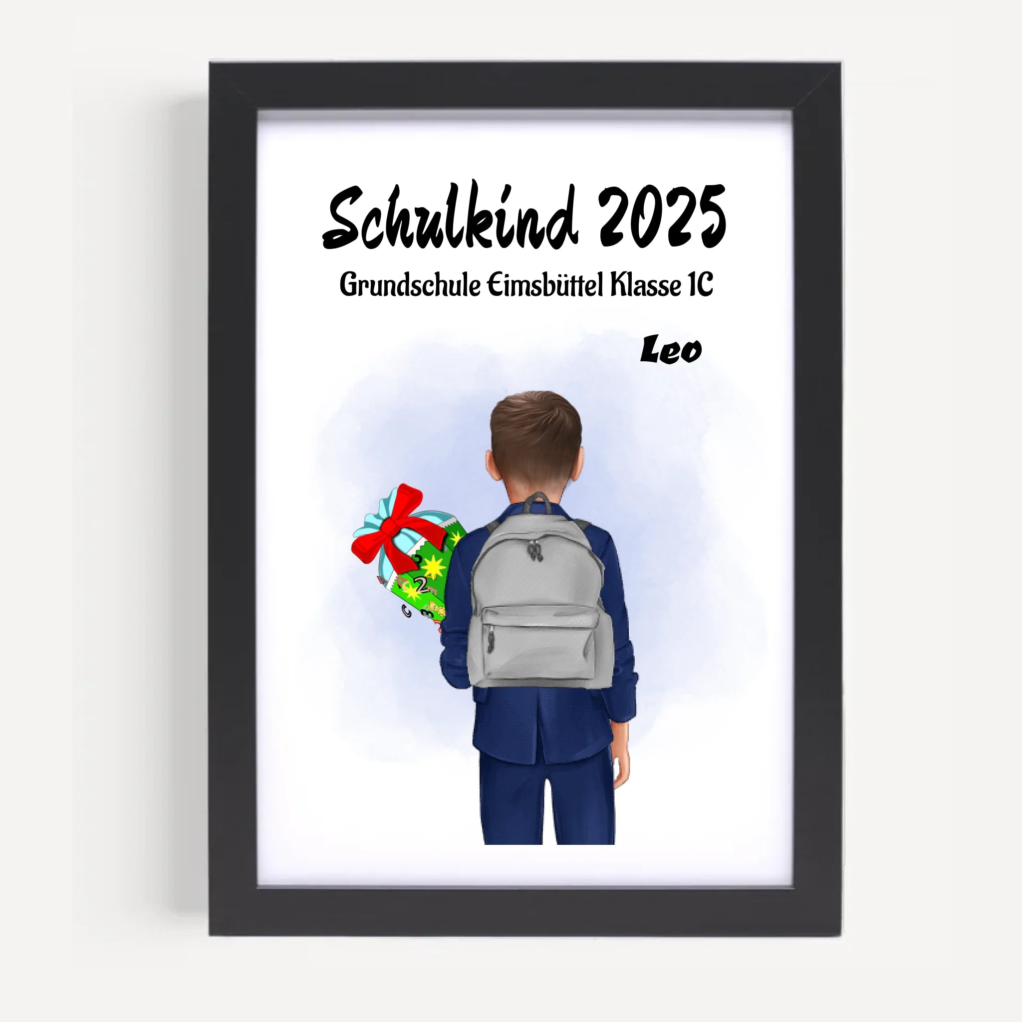 Einschulung Geschenk Junge Bild Poster Karte Schulkind - Cantty