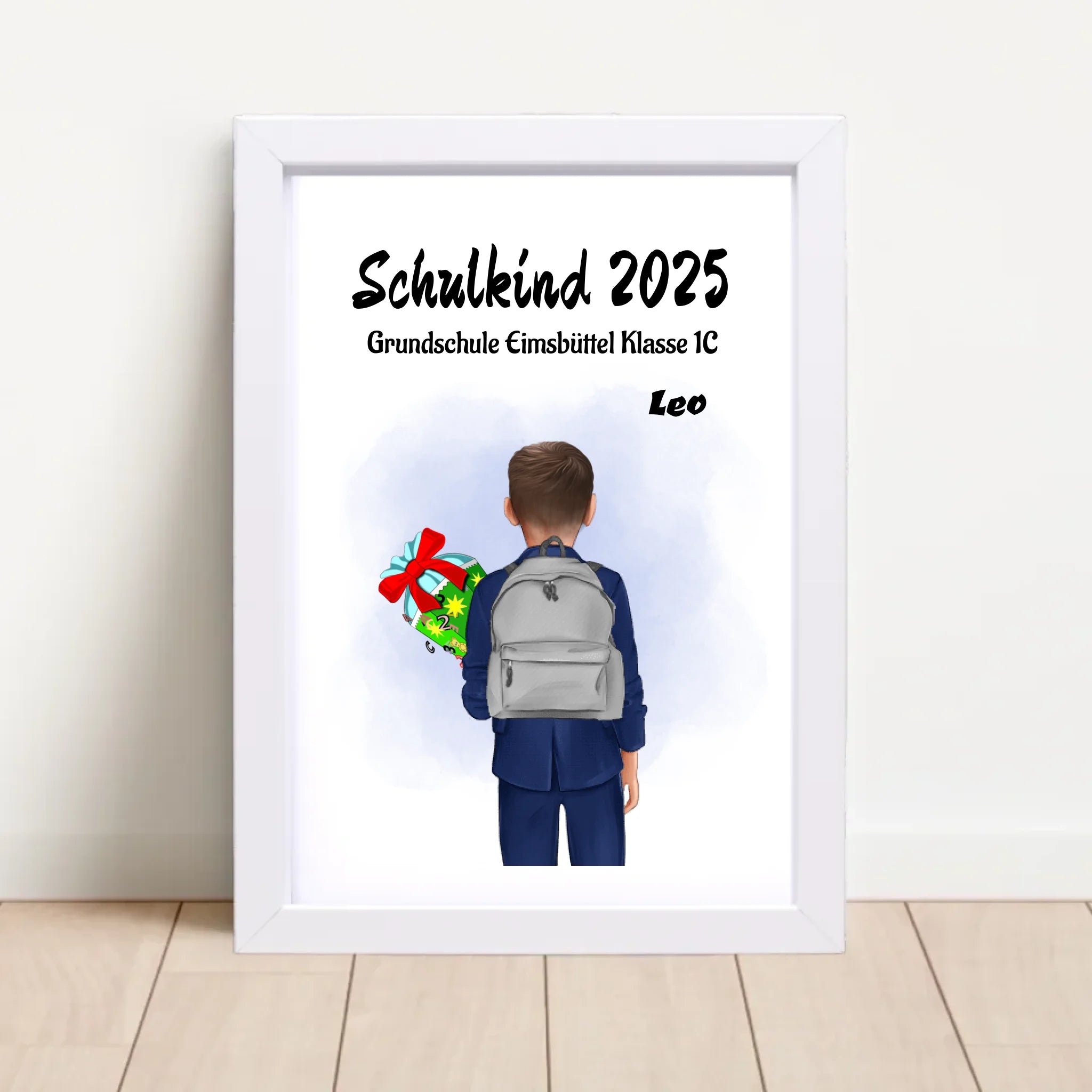 Einschulung Geschenk Junge Bild Poster Karte Schulkind - Cantty