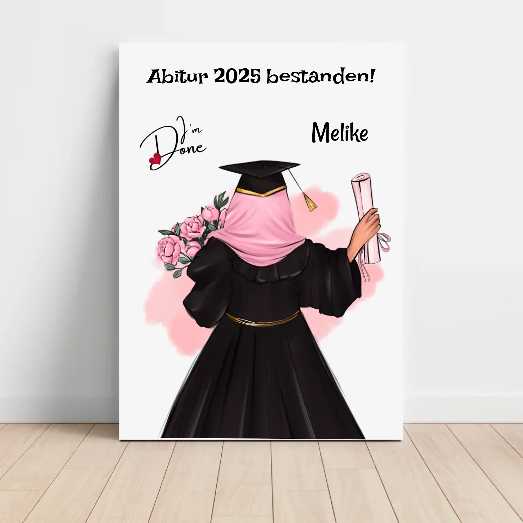 Abitur Geschenk Mädchen mit Kopftuch Poster - Cantty