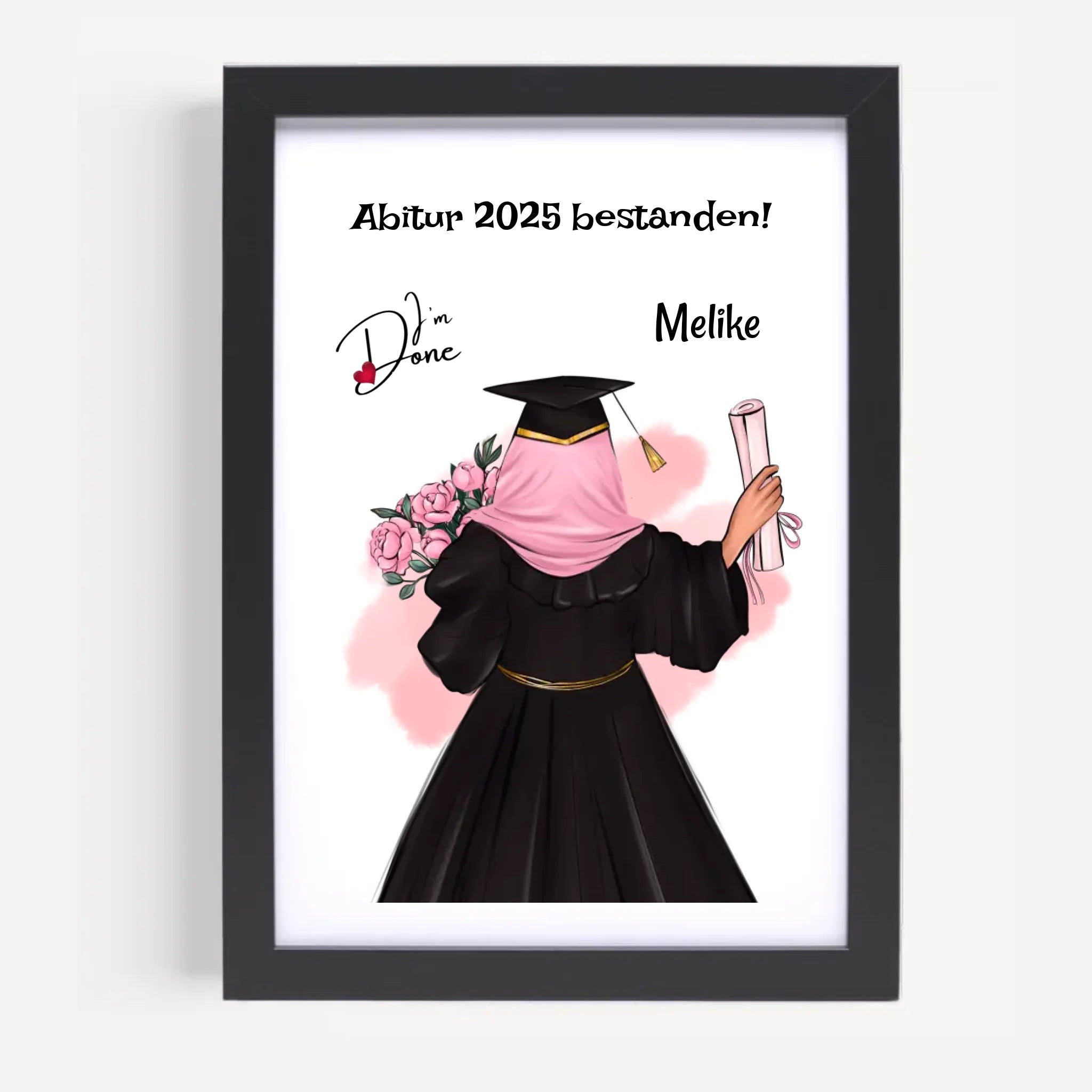 Abitur Geschenk Mädchen mit Kopftuch Poster - Cantty